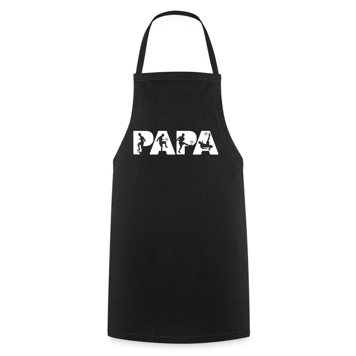 Spreadshirt Kochschürze Papa Fußball Silhouette Vater Kochschürze, (1-tlg)