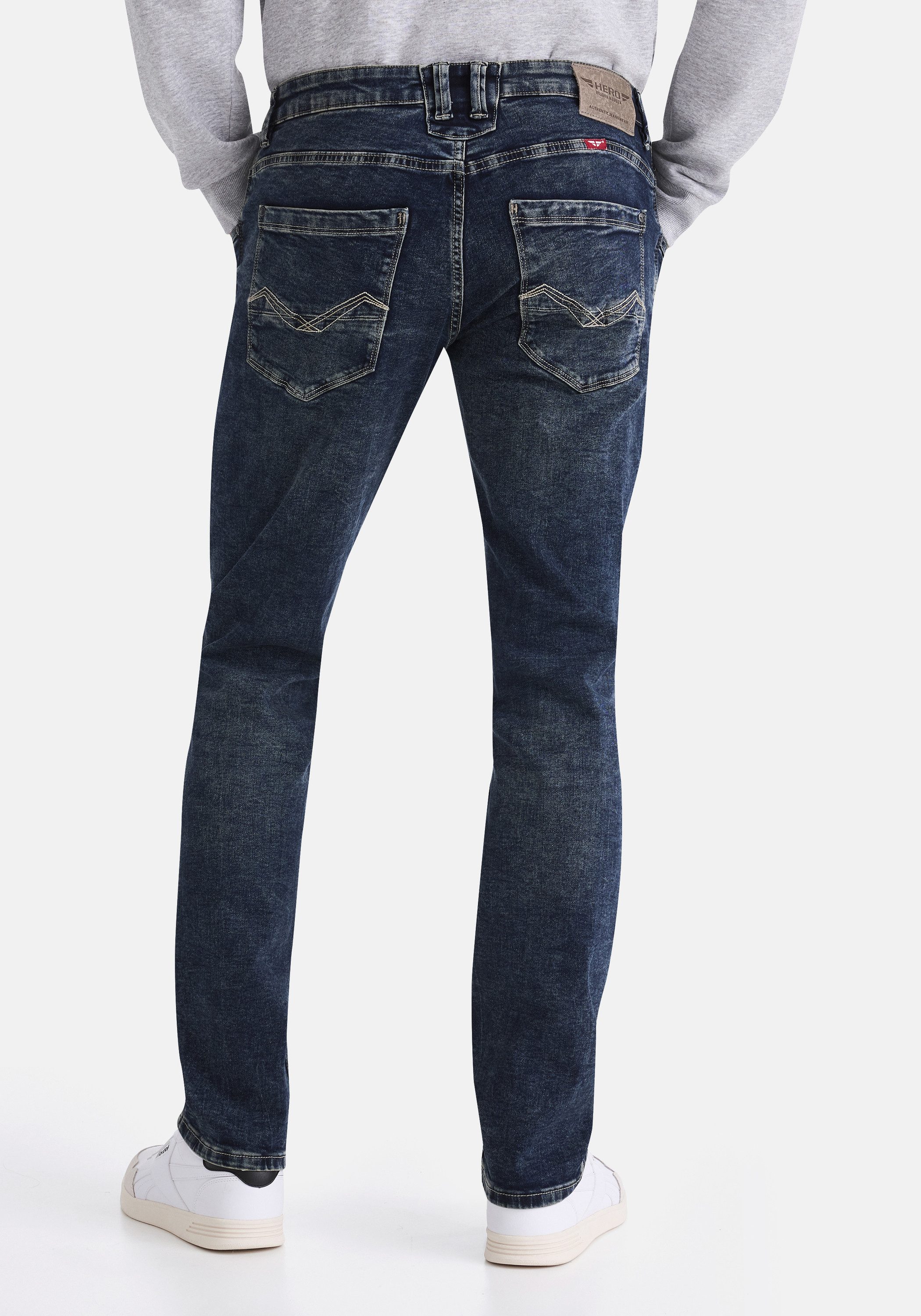 HERO by John Medoox 5-Pocket-Jeans Baxter Denim Relaxed Fit Jeans Relaxed Fit Casual Clean Wash Denim Jeans für Herren