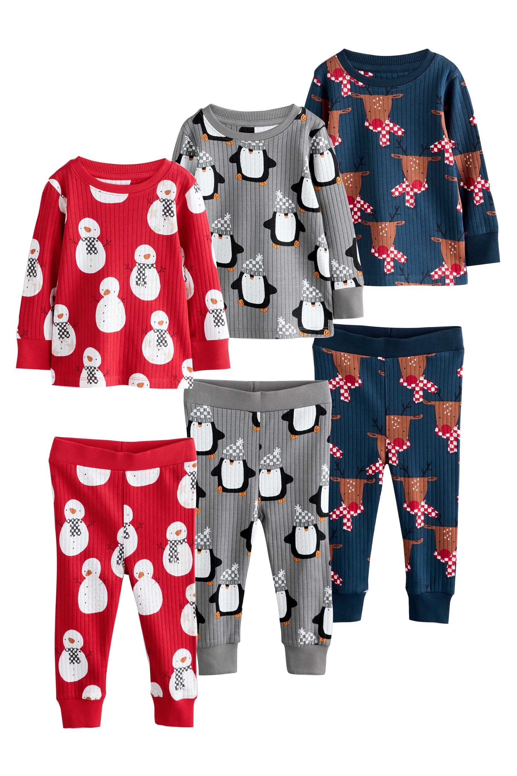 Next Pyjama Xmas Snuggle Schlafanzüge, 3er-Pack günstig online kaufen