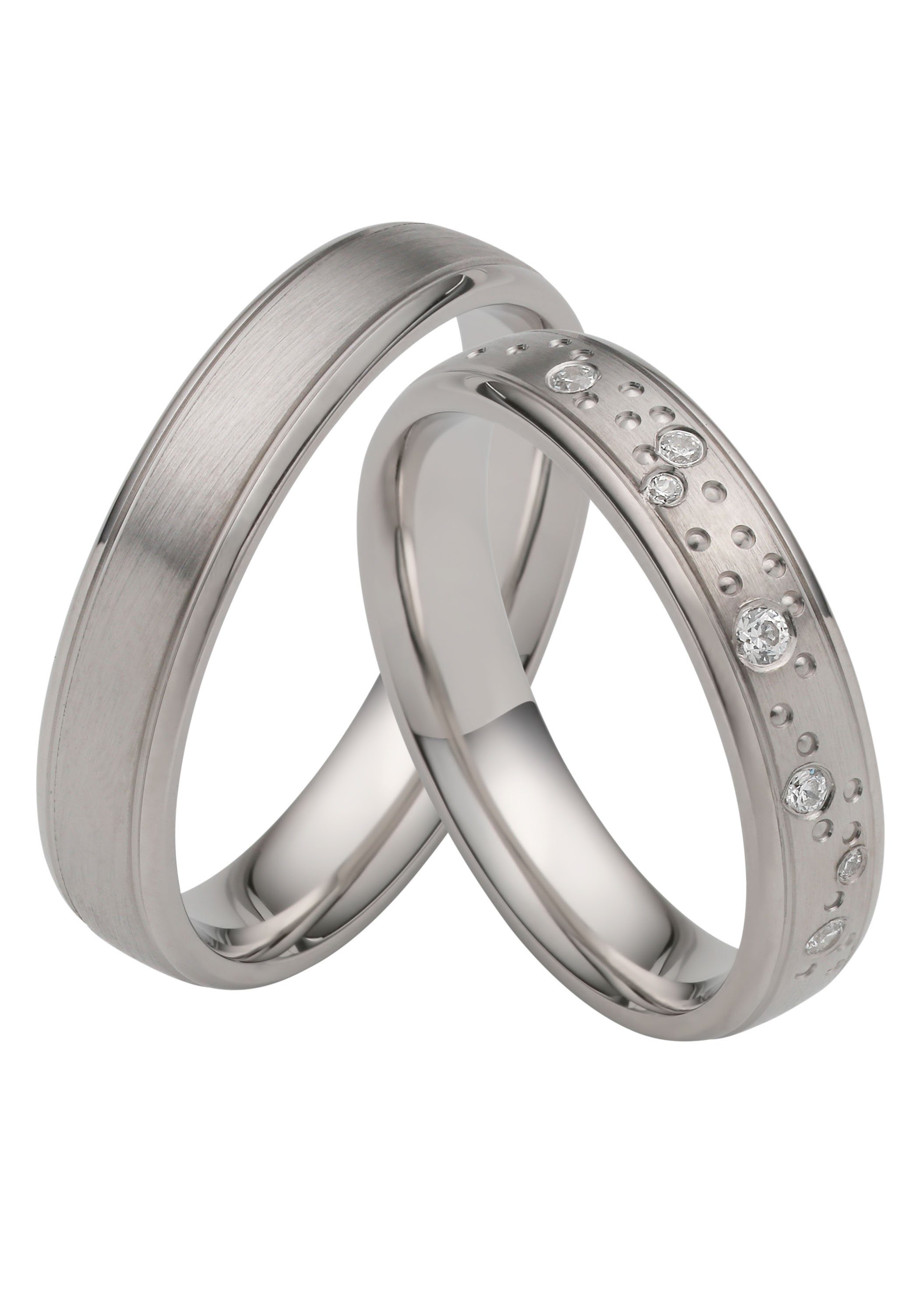 Firetti mit in Made Ehering Zirkonia Geschenk Trauring Germany - Hochzeit "LIEBE", Schmuck o. ohne