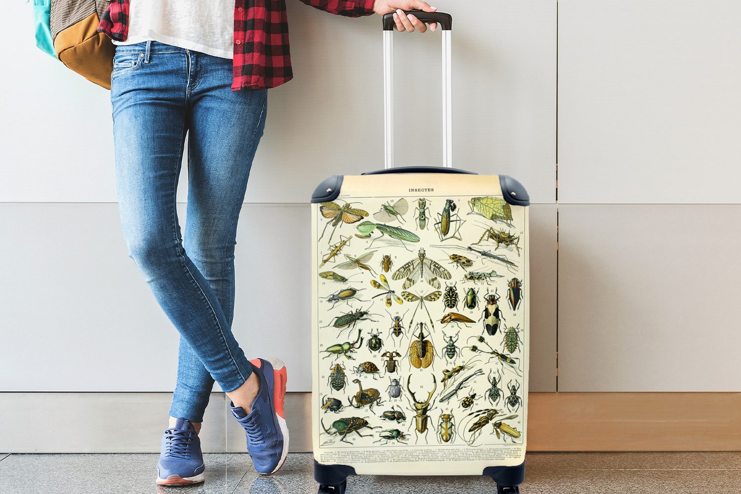 Rollen, Gestaltung, mit MuchoWow Reisekoffer Handgepäckkoffer - Trolley, - Reisetasche 4 Handgepäck Tiere für rollen, Ferien, Insekten