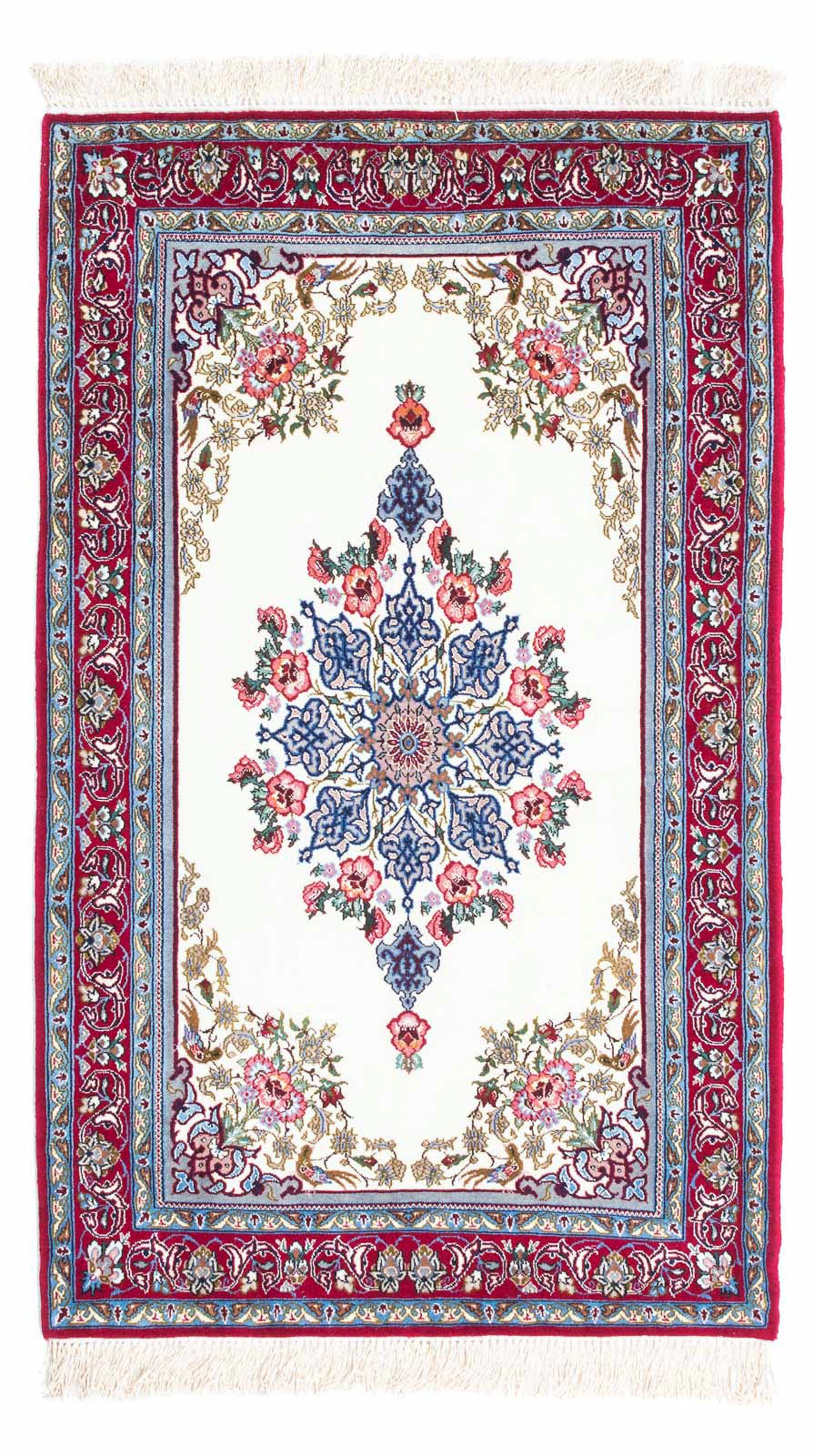 6 x Zertifikat Wohnzimmer, Handgeknüpft, - Einzelstück Premium cm Orientteppich Isfahan Höhe: mit rechteckig, beige, morgenland, - - 120 Perser - mm, 71