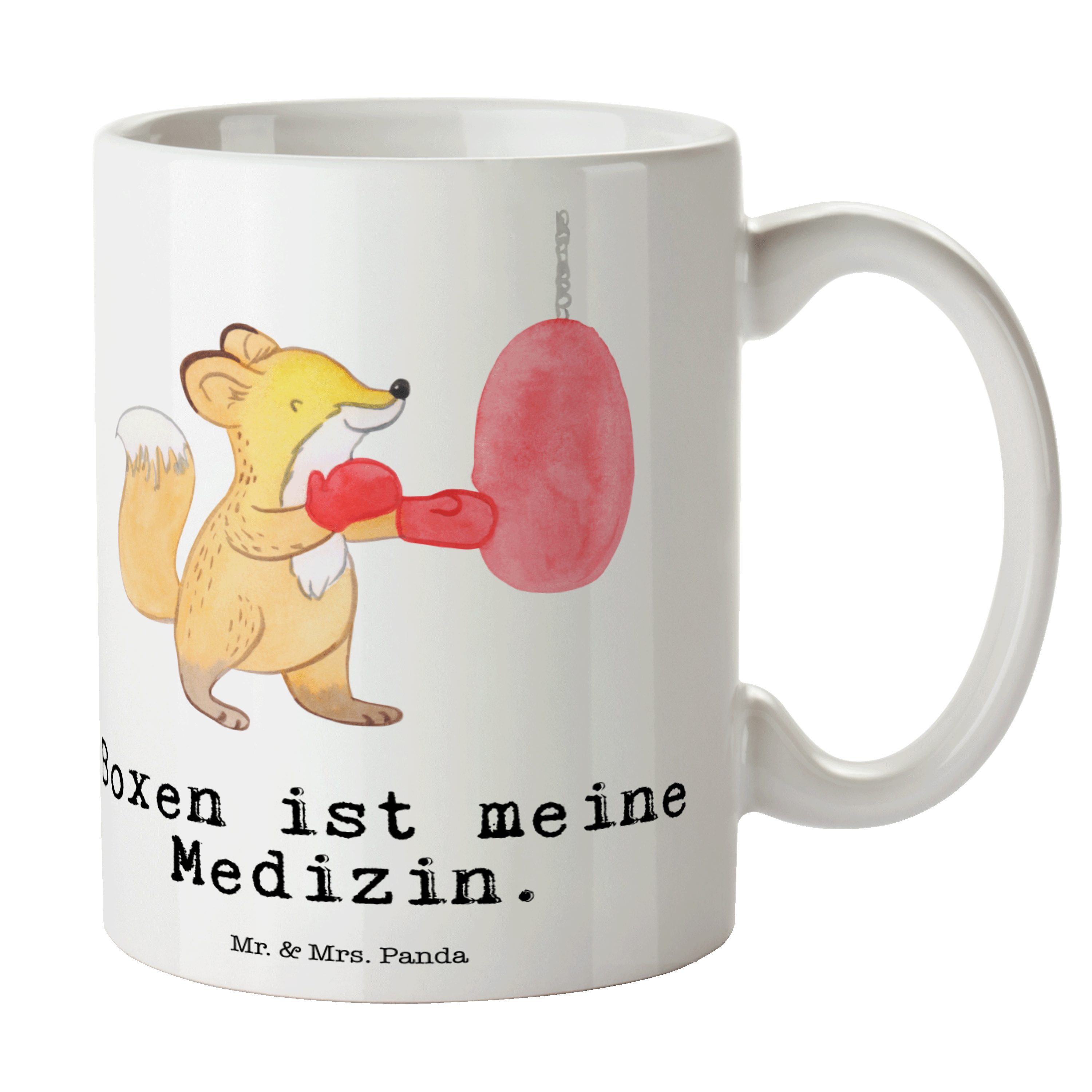 Mr. & Mrs. Panda Tasse Fuchs Boxen Medizin - Weiß - Geschenk, Gewinn, Becher, Boxtraining, T, Keramik