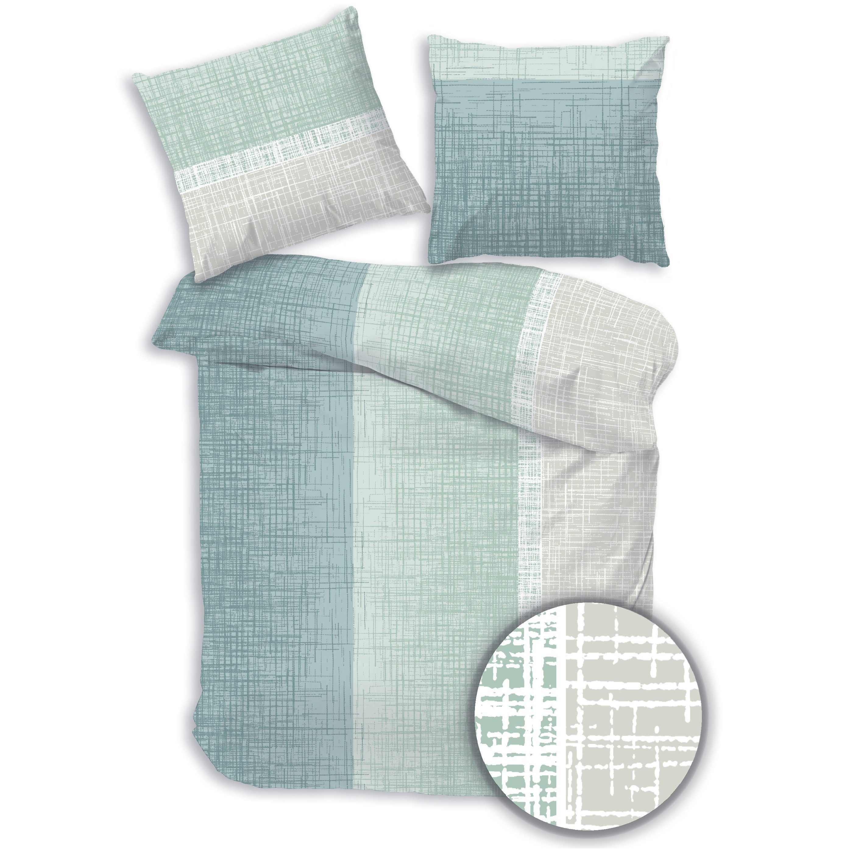 Träumschön Bettwäsche Premium Baumwolle 135x200 oder 155x220 cm, Calm Grün, günstig online kaufen