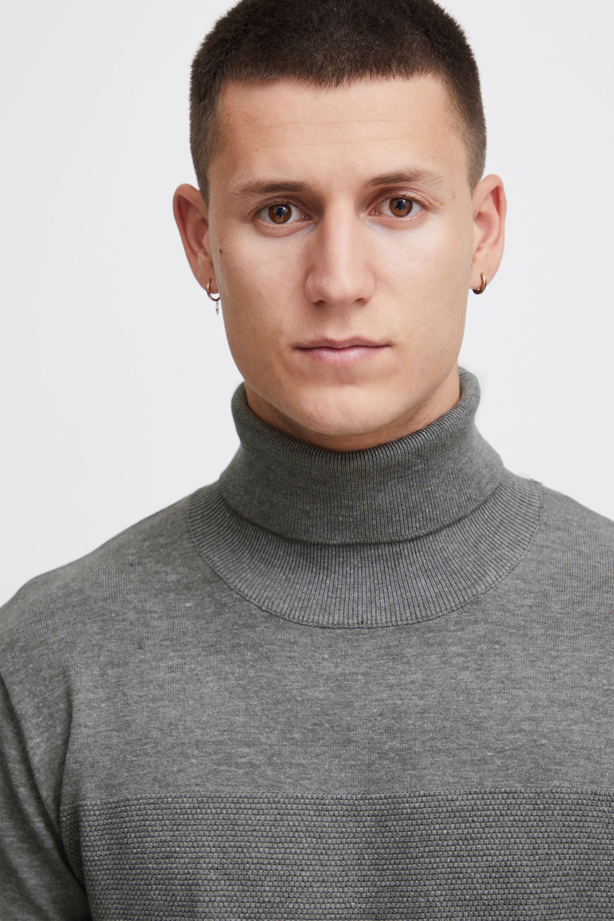 Indicode Rollkragenpullover IDErnetto Rollkragenpulli mit abgesetztem Strickmuster