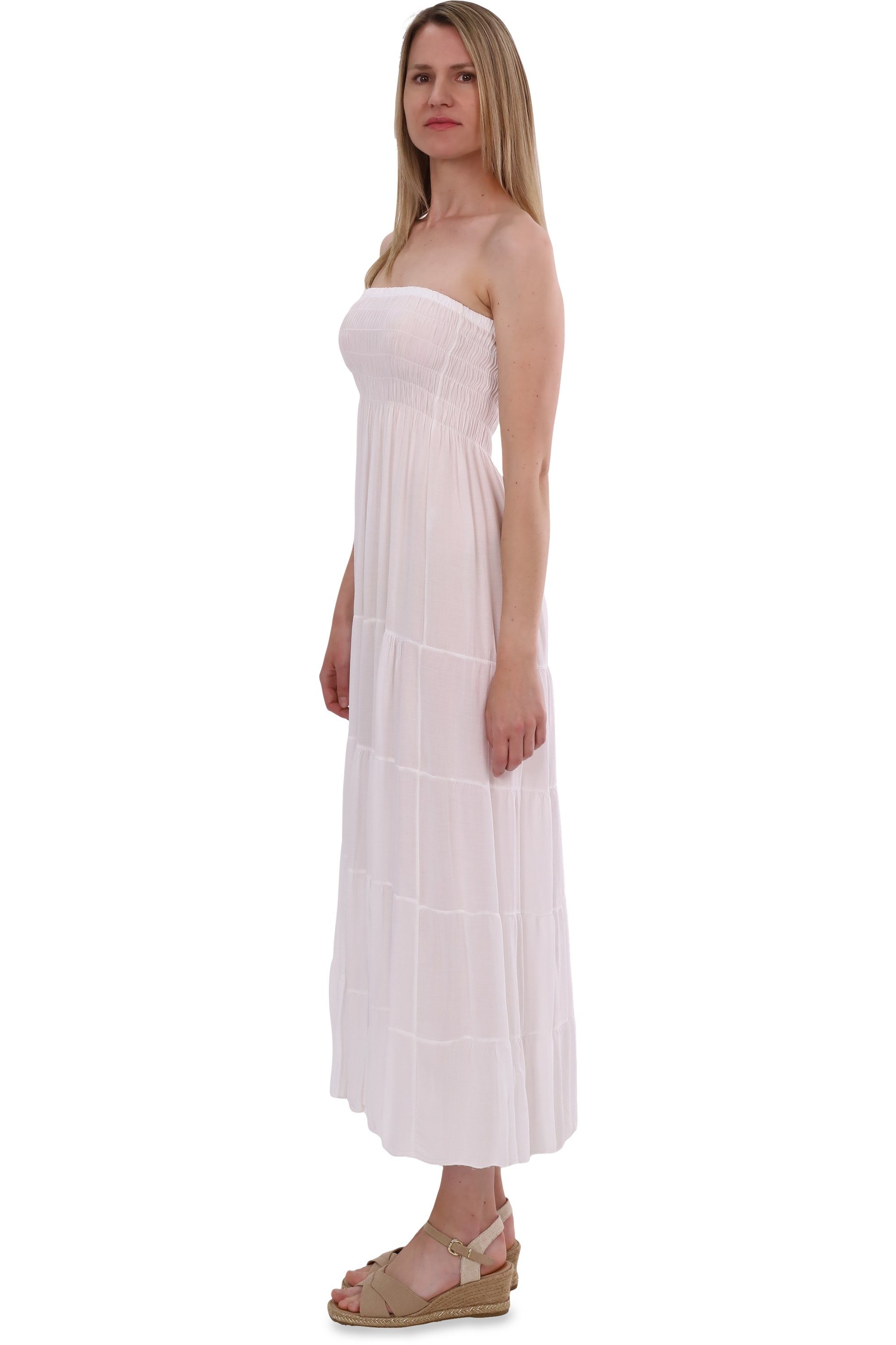 malito more than fashion Bandeaukleid malito Damen Bandeaukleid 4635 figurumspielendes Sommerkleid Strandkleid Einheitsgröße