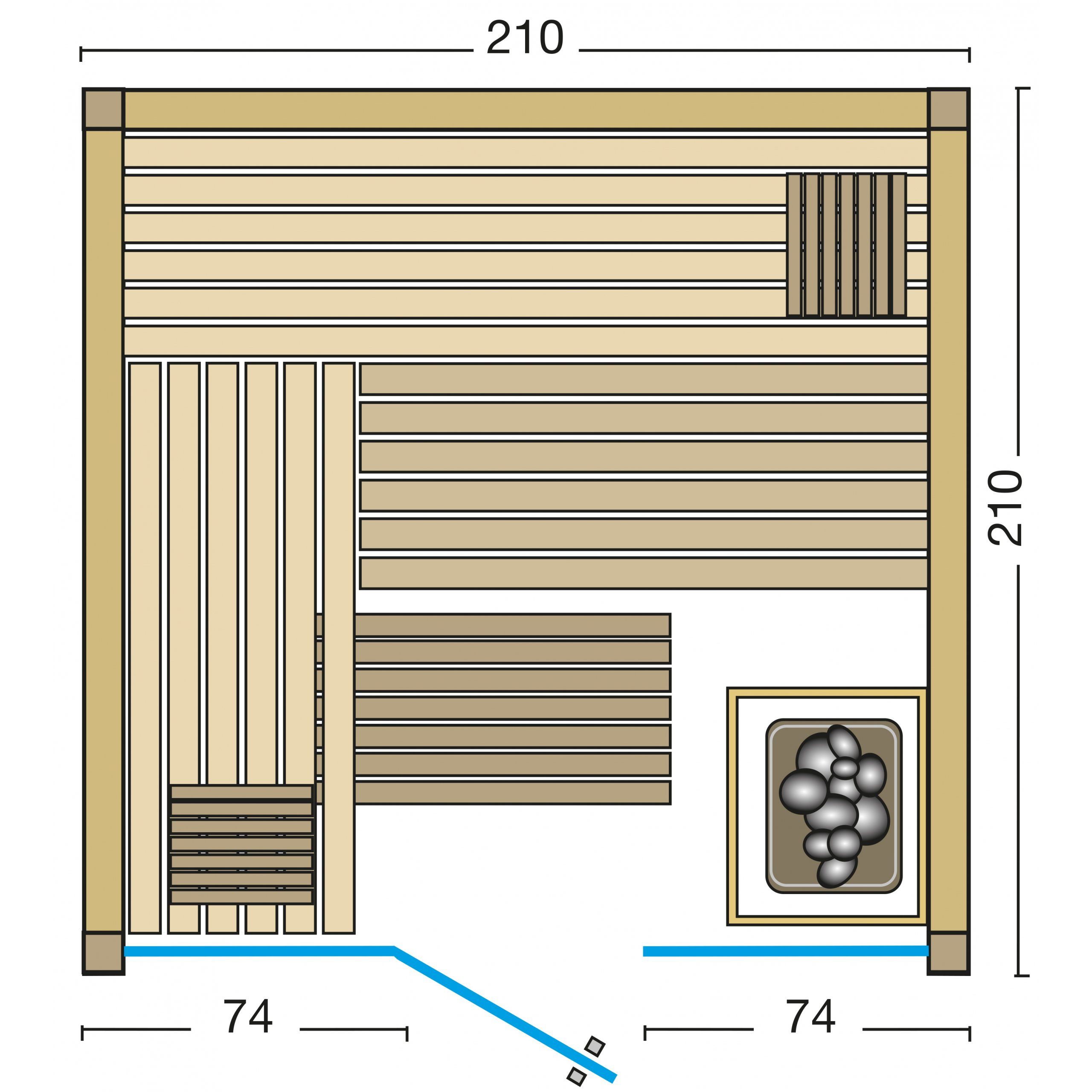 Thumbnail - Infraworld Sauna Infraworld Sauna Panorama Complete Espe 210x210x203cm mit
