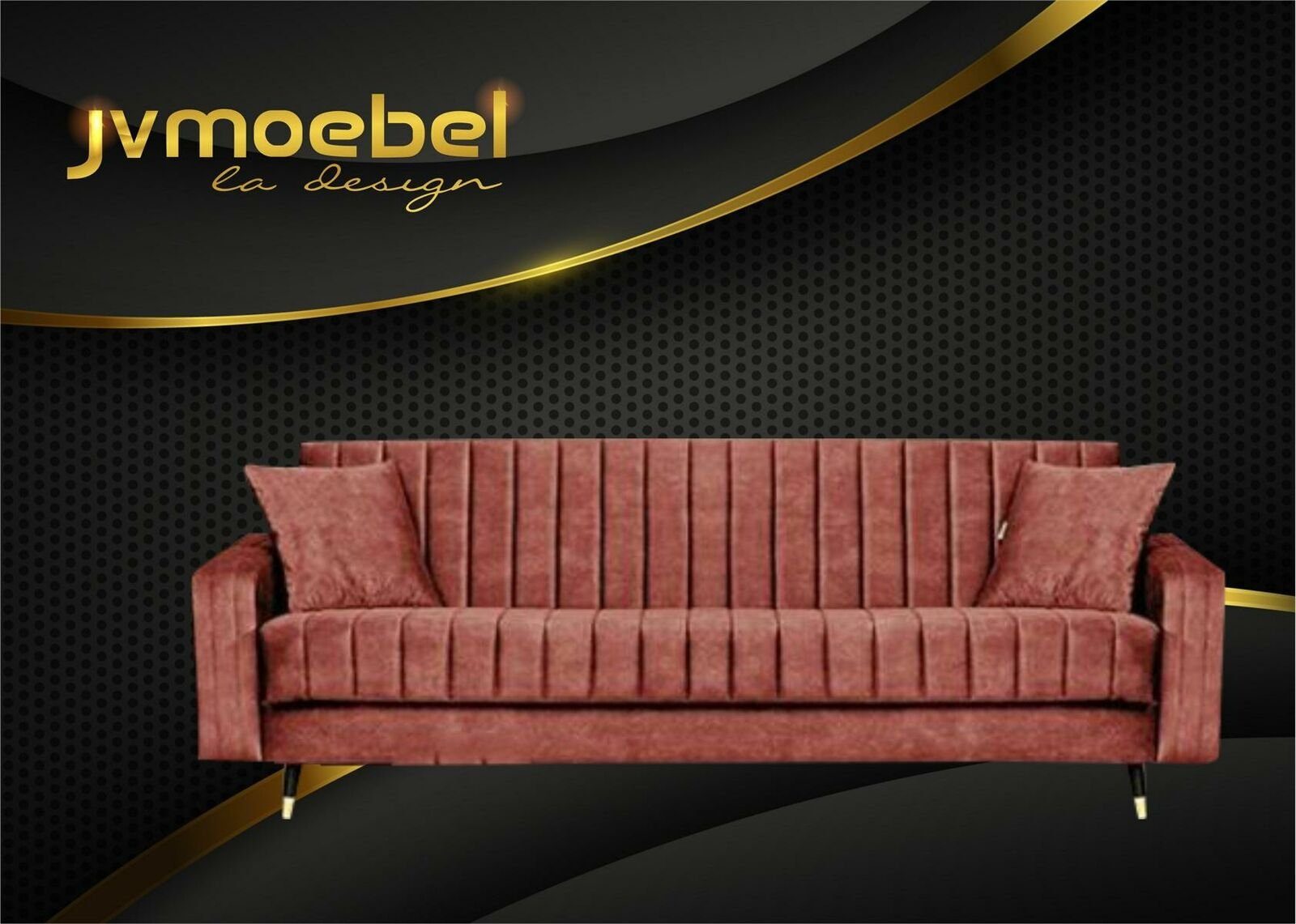 JVmoebel Sofa, Dreisitzer Stoff Wohnzimmer Rosa Design Sofa Rot