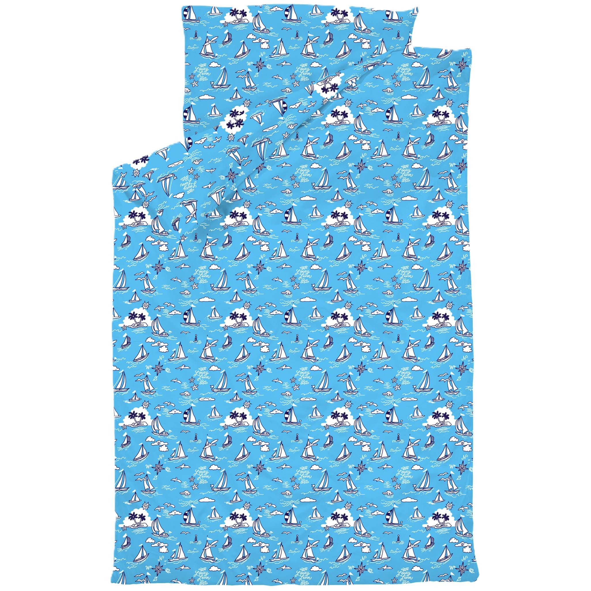 Lousy Livin Bettwäsche Lousy Livin Bedlinen Boats Port Blue, 2 teilig, Lieferung im Lousy Livin Premium Karton