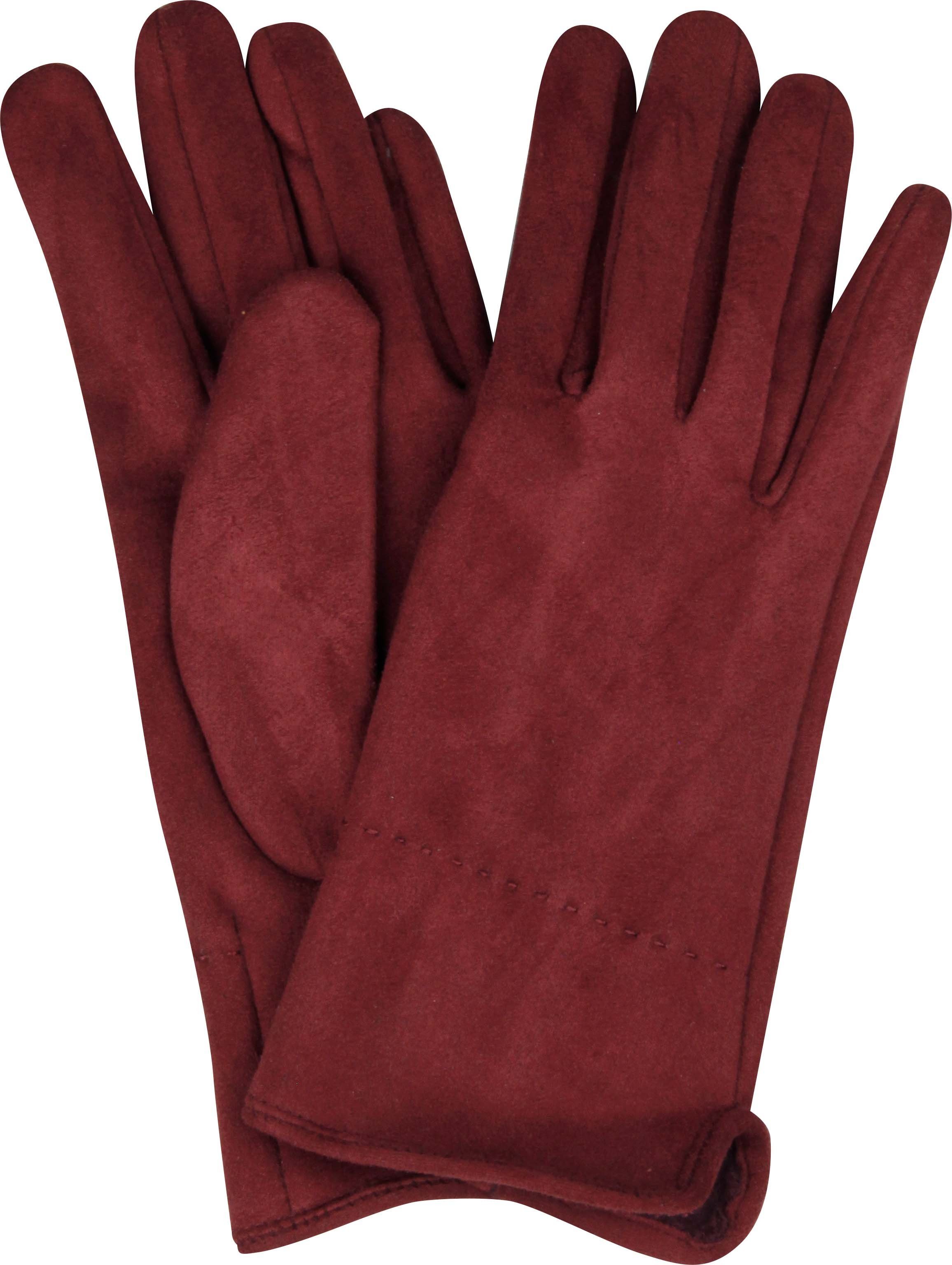 Capelli New York Strickhandschuhe Wildlederoptik Handschuhe bordeaux