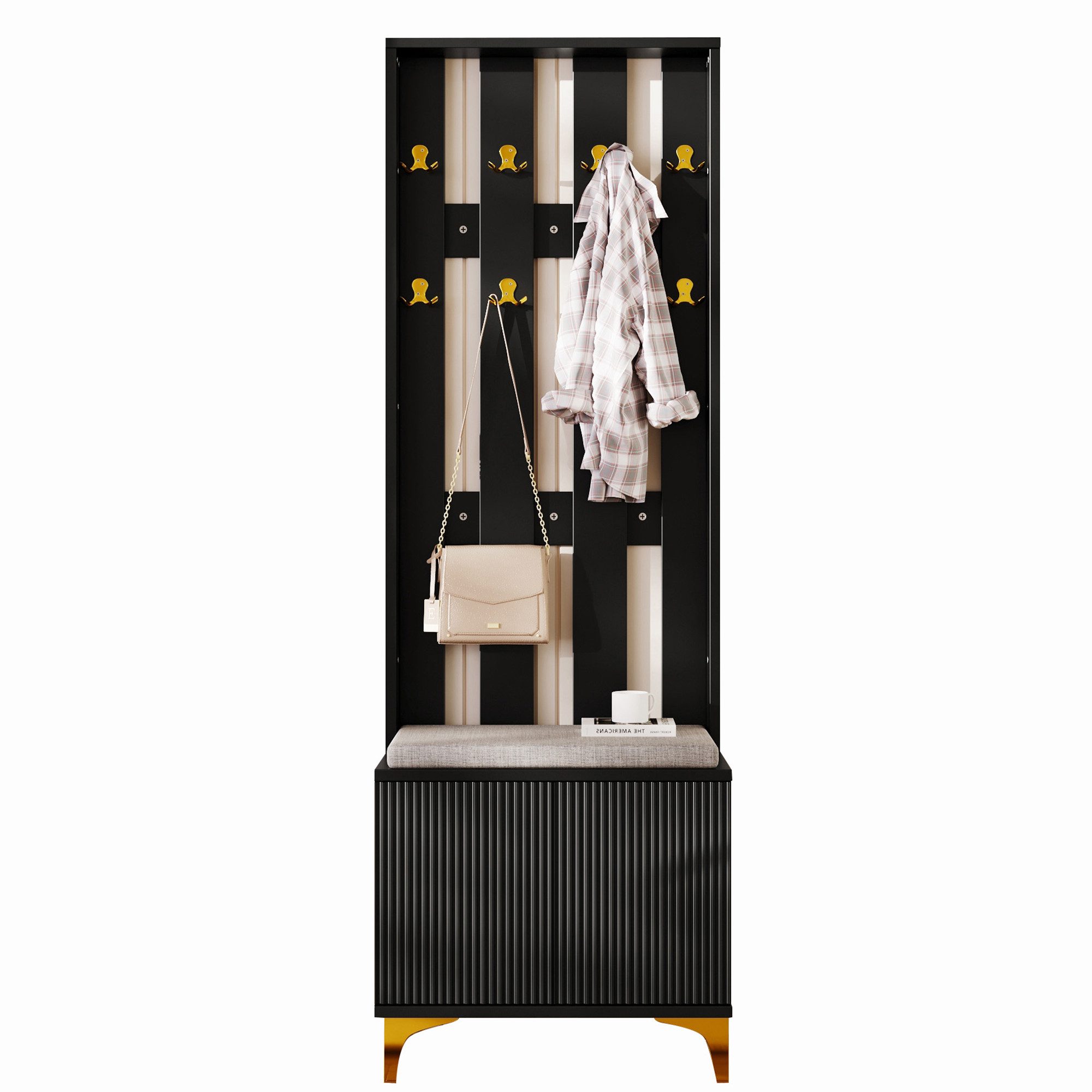 MODFU Garderoben-Set mit Schuhbank, Kleiderhakenbrett, (Kompaktgarderobe, 1 günstig online kaufen