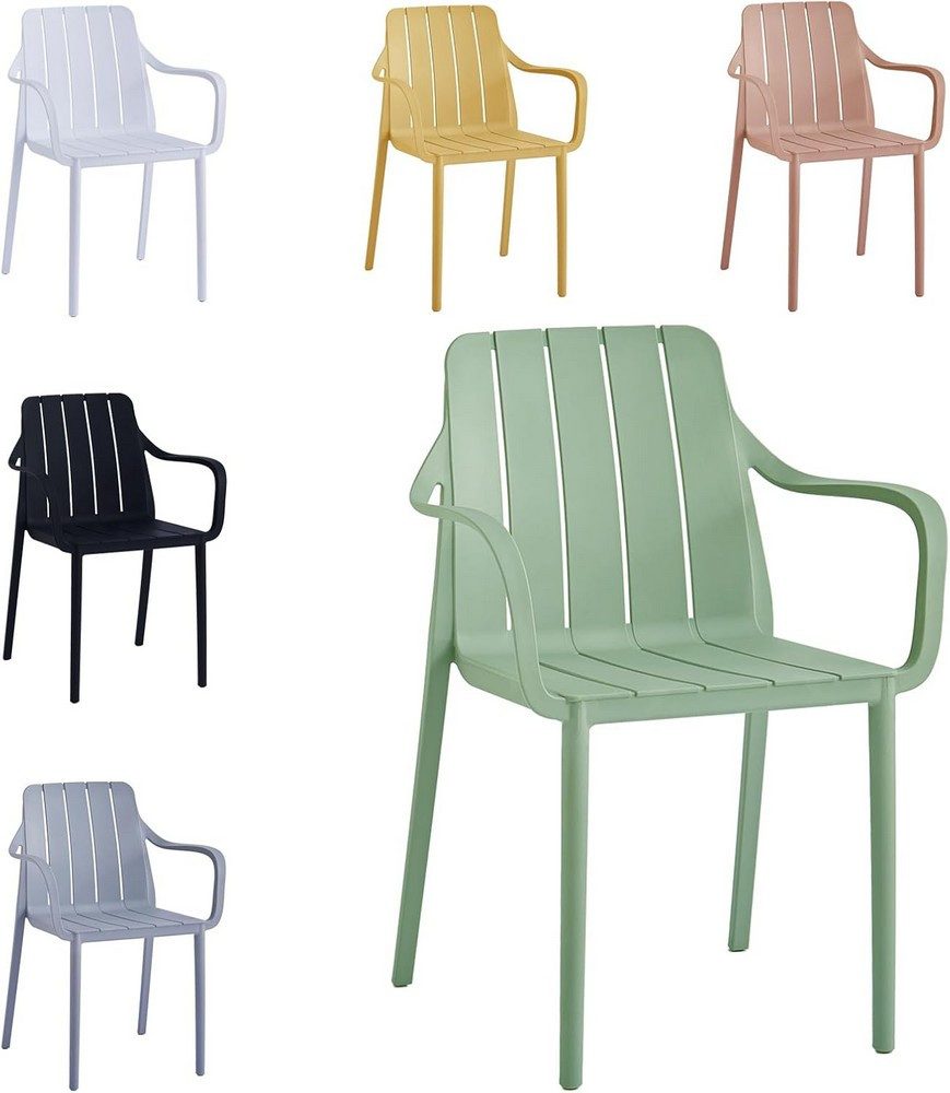 VORTIVO Gartenstuhl stapelbar – wetterfest, bis 200 kg, für Balkon, Terrasse & Esszimmer, bis zu 200 kg belastbar