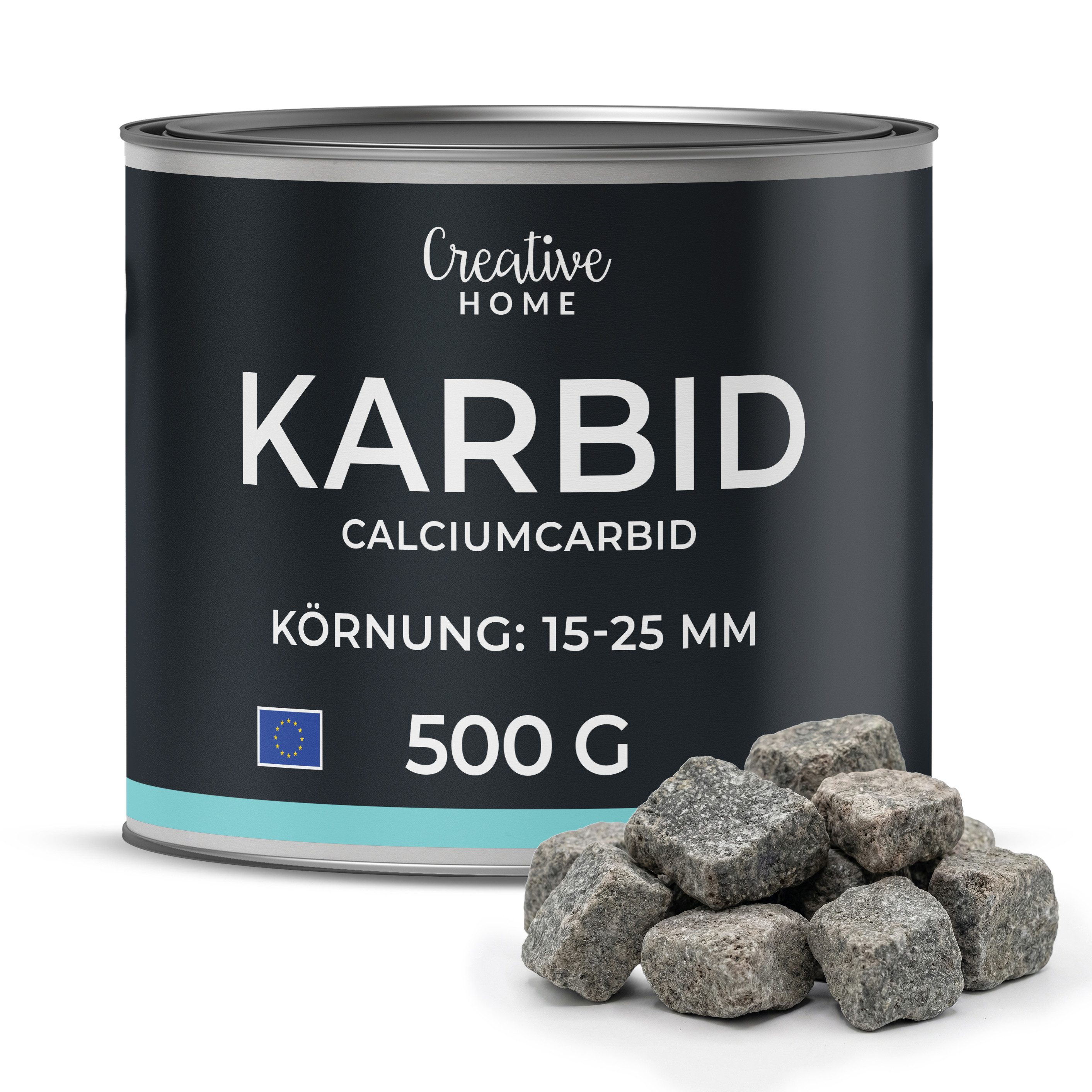 Creative Home Vergrämungsmittel Karbid, Reines Calciumcarbid, Carbid für Verwendung, 500 g, Krönung 15-25 mm