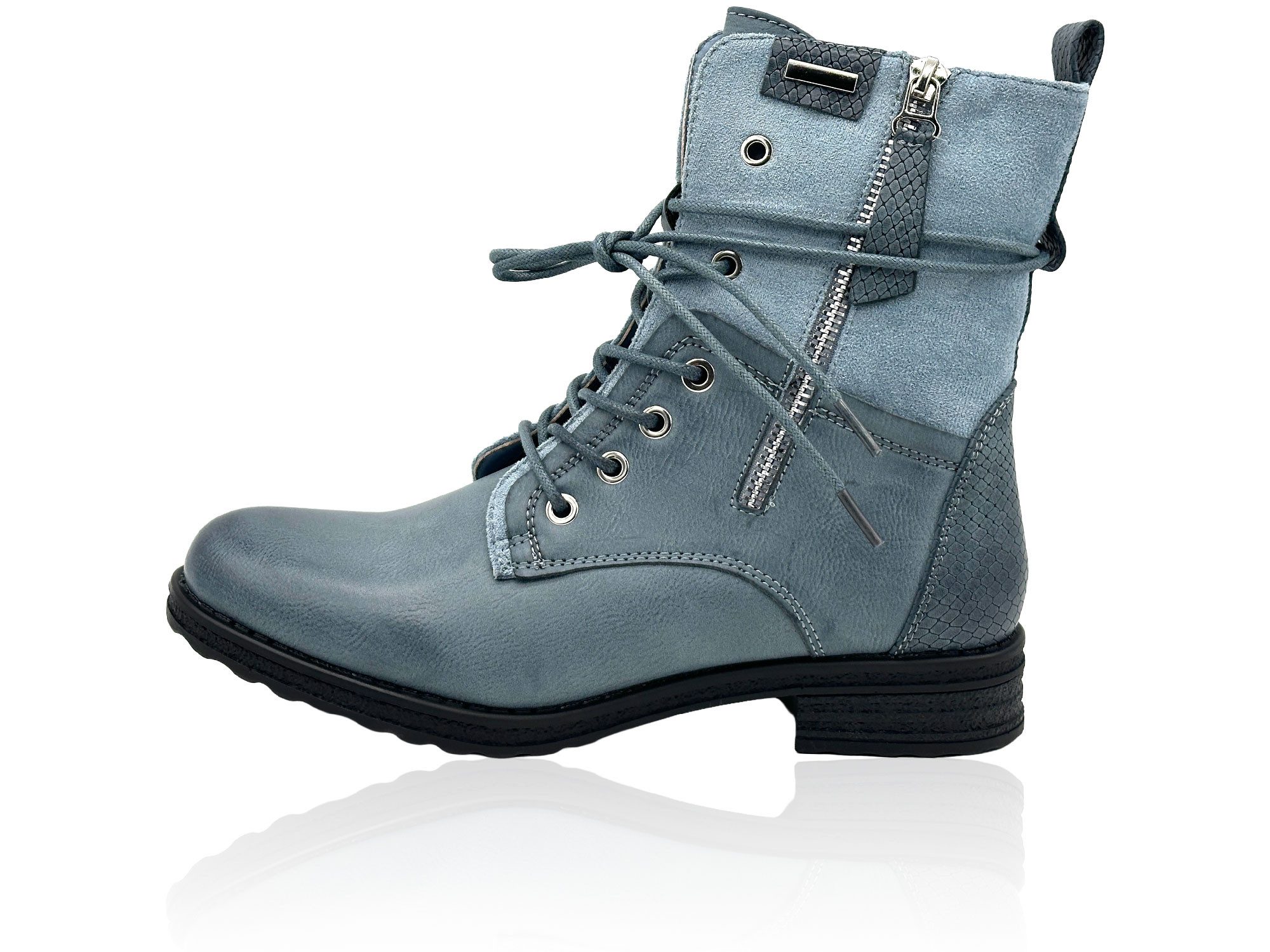 Nowaland Casual Damen Boots mit Warmfutter und Reißverschluss Stiefelette D günstig online kaufen
