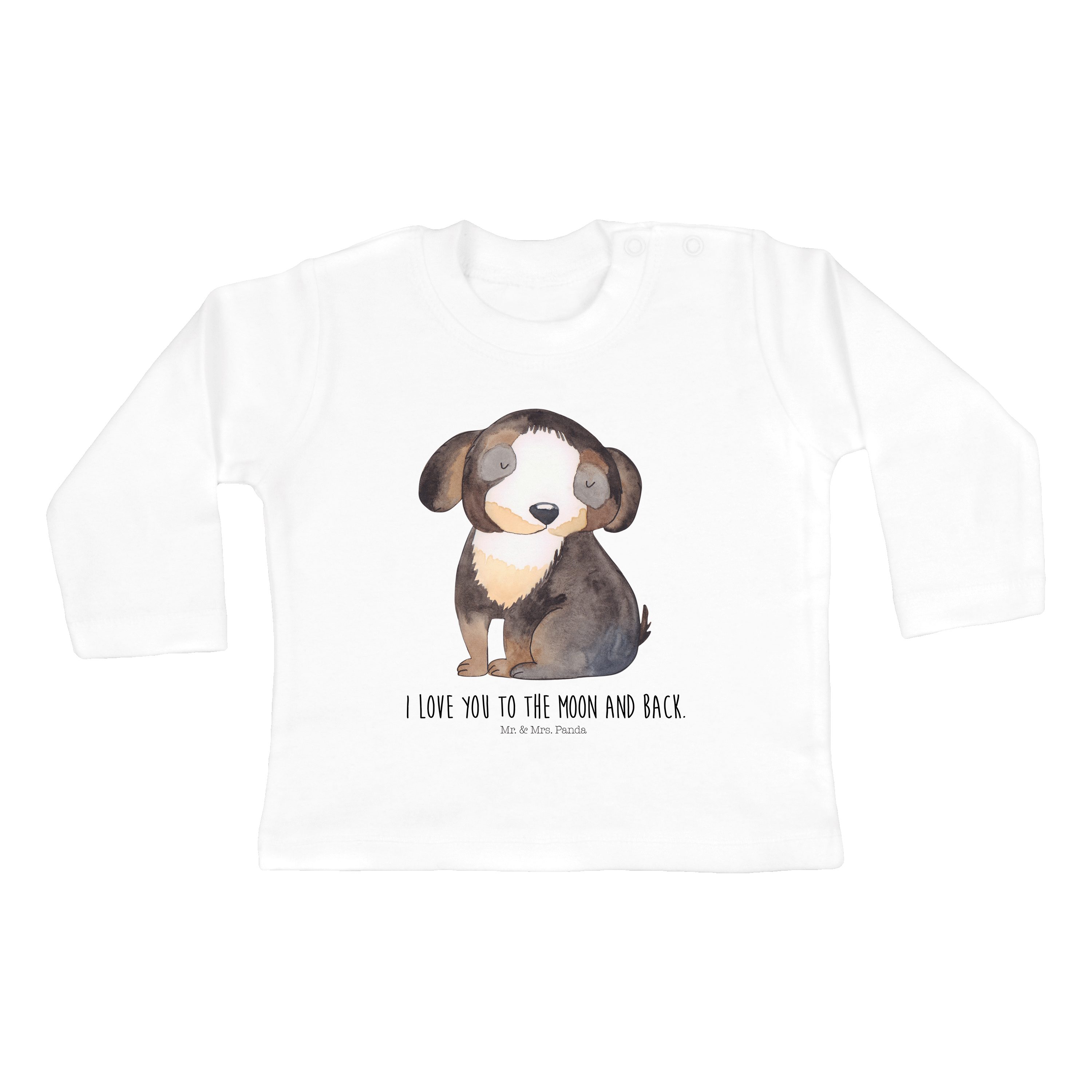 Mr. & Mrs. Panda Strampler Hund entspannt - Weiß - Geschenk, Mädchen, flauschig, Hundeliebe, Jun (1-tlg)