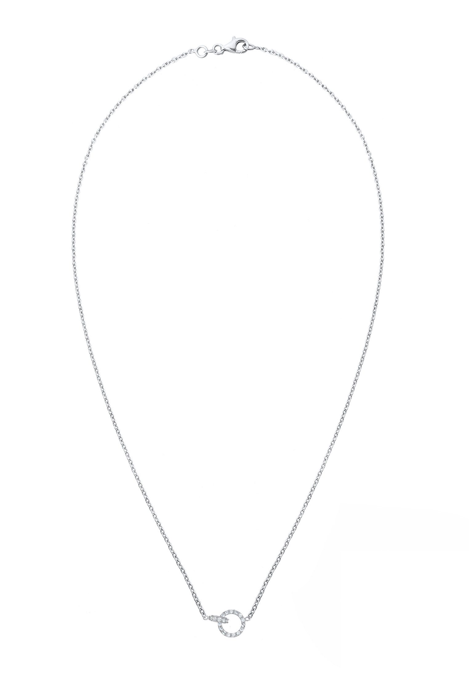 Elli Kette mit Anhänger Ring klein 925 Silber, mit Kristallen von Swarovski®, Kreis