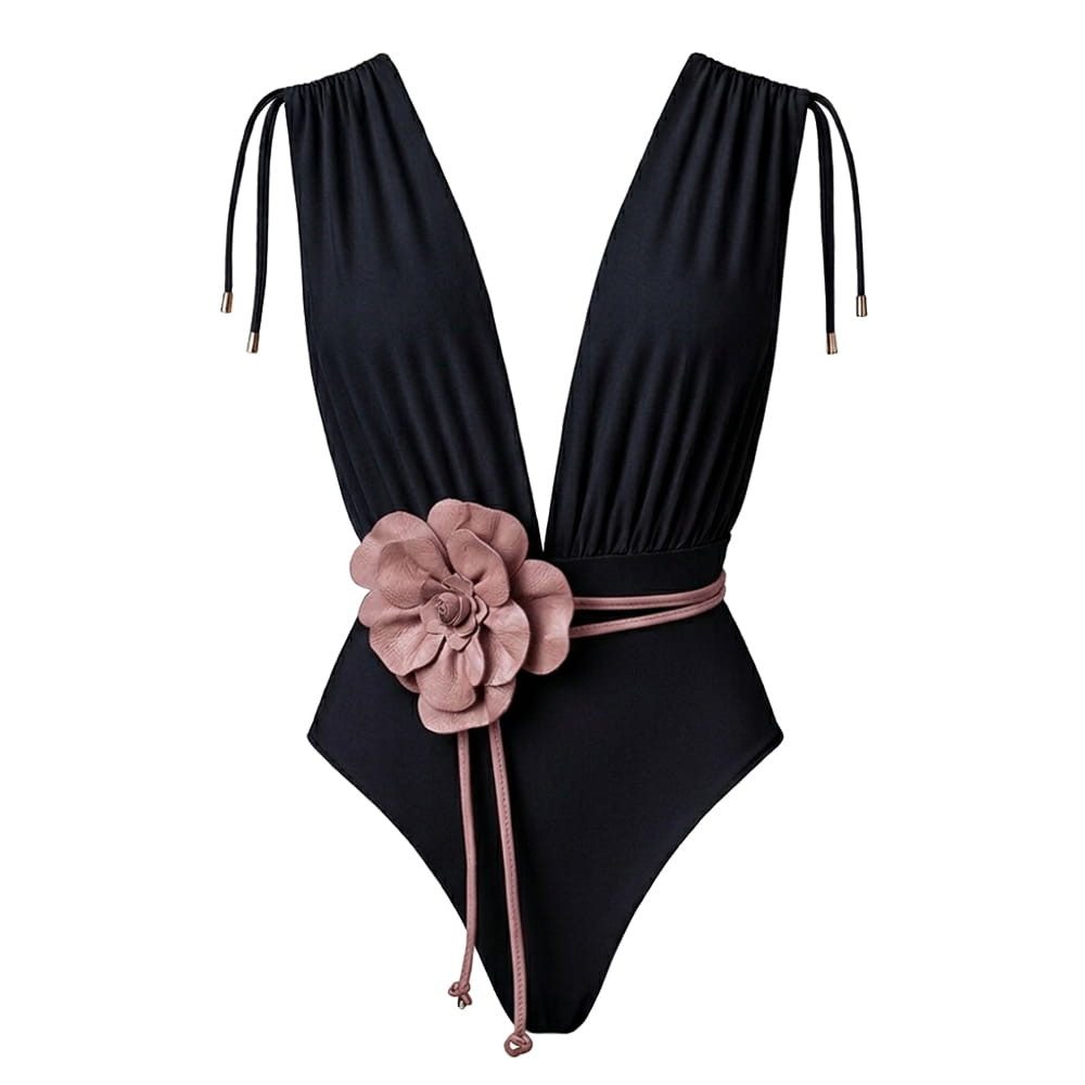 SEA ME SWIM Badeanzug CAYMAN FLORAL 01 Rose Belt Edition