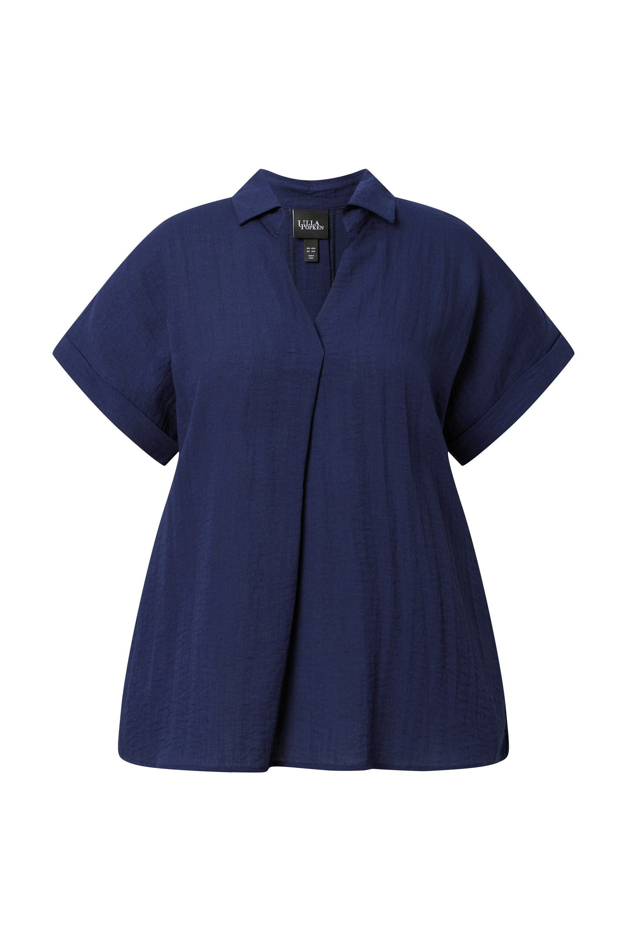 Ulla Popken Tunika Bluse Rücken-Knöpfe Oversized Zierfalte Halbarm – Bild 2 von 4
