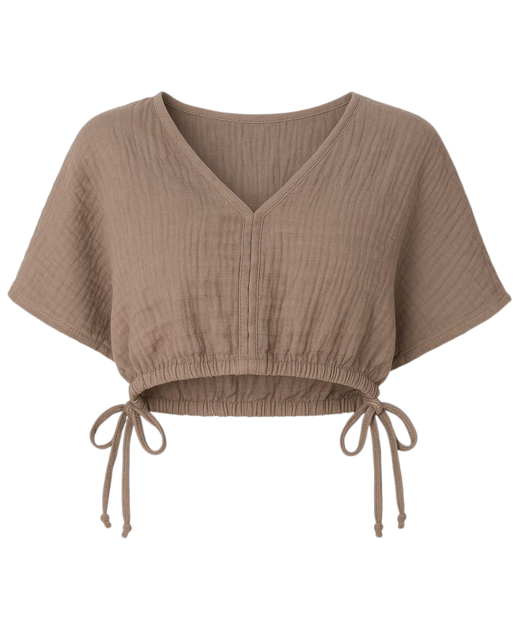WENOR Crop-Top Musselin Bluse Cropped-Oberteil mit günstig online kaufen