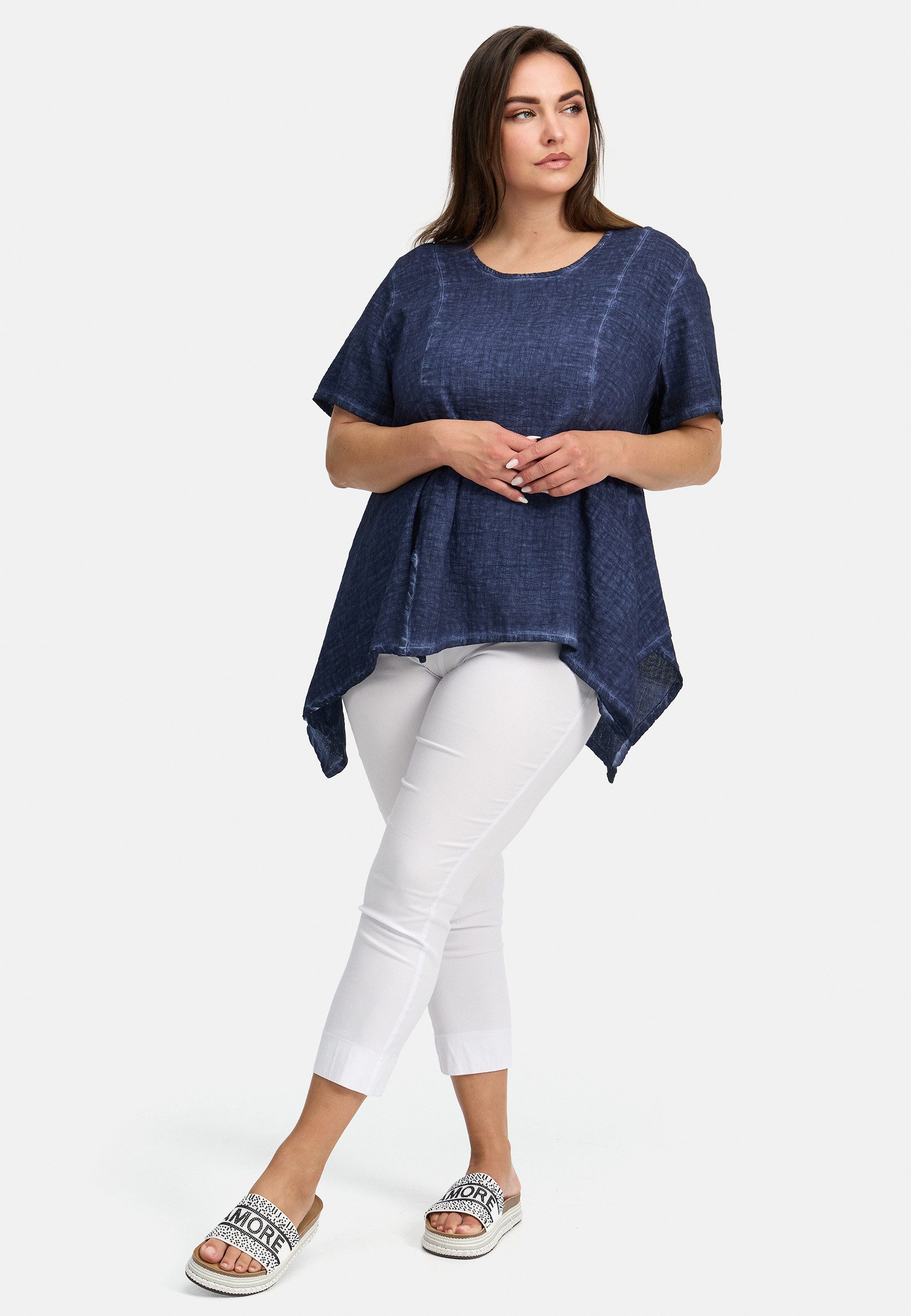Kekoo Tunikashirt A-Linie Shirt aus reiner Baumwolle 'Mirage'