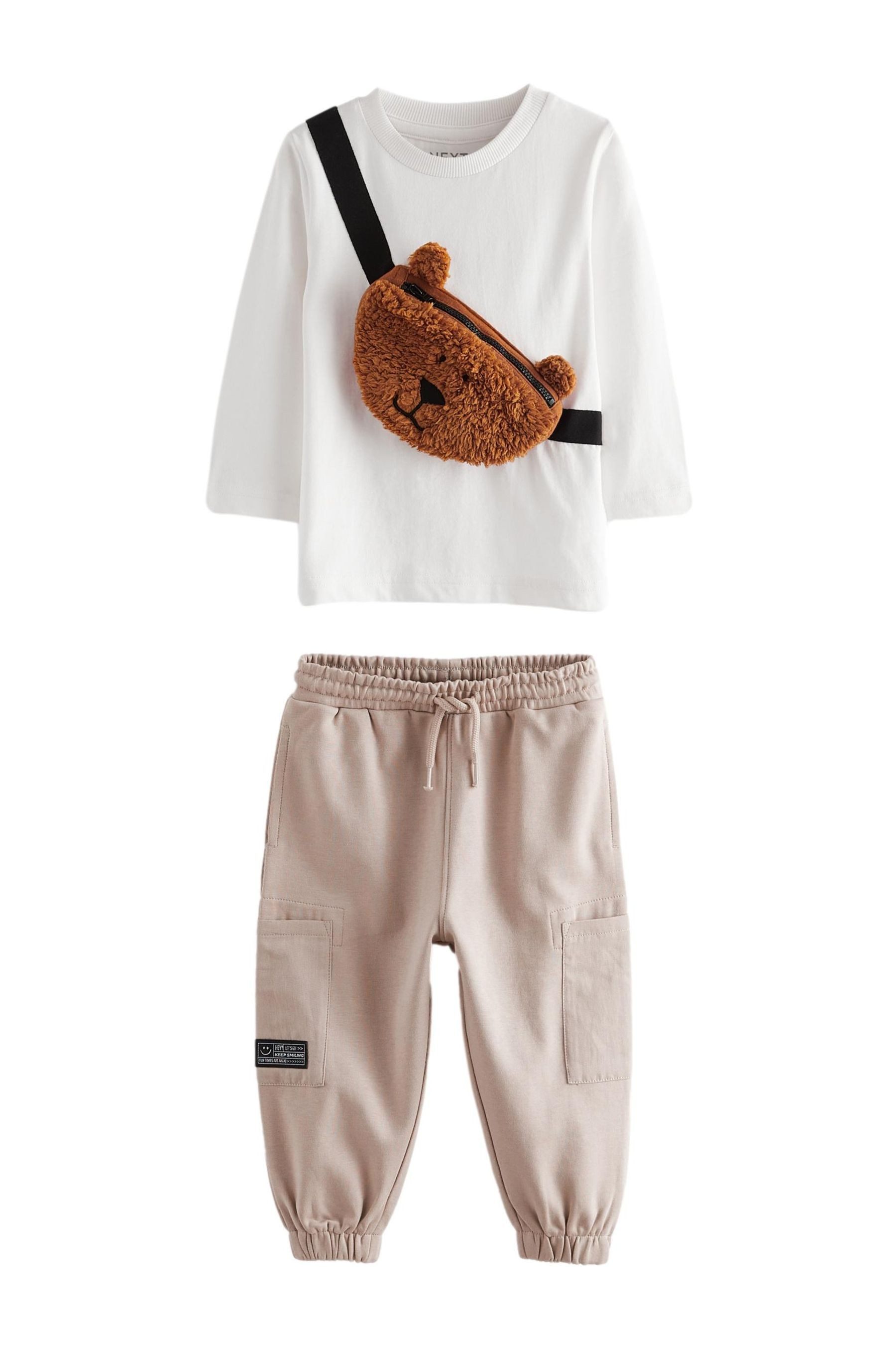 Shirt & Leggings Langarmshirt, Gürteltasche, T-Shirt + Jogginghose