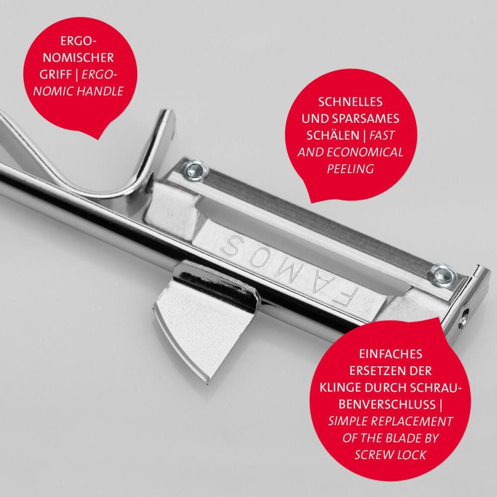 WESTMARK Sparschäler 2 Stk., mit geschärftem Ausstecher, Edelstahlklinge, Famos, Made in Germany