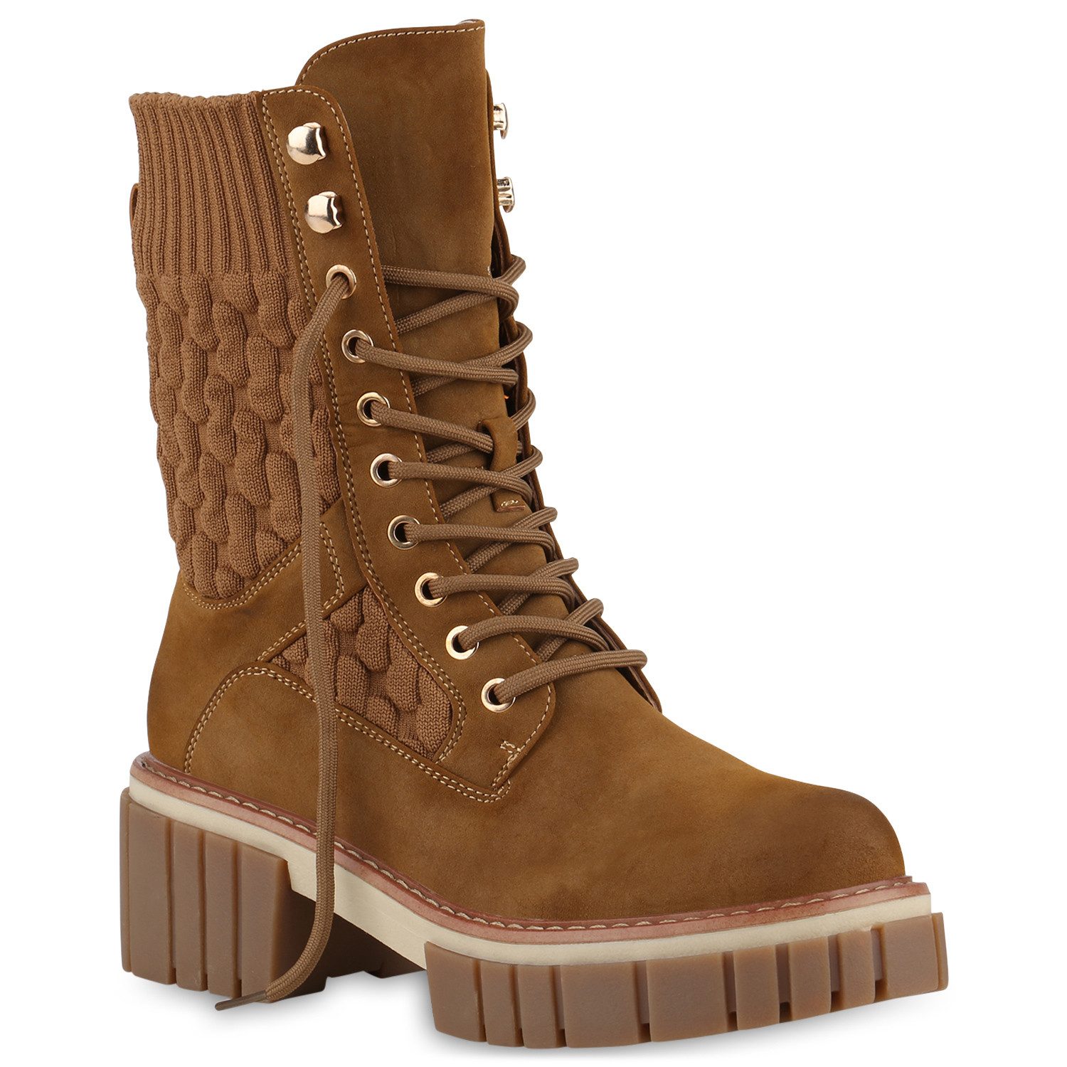 VAN HILL 839707 Plateaustiefelette Damen Leicht Gefütterte Plateau Boots St günstig online kaufen