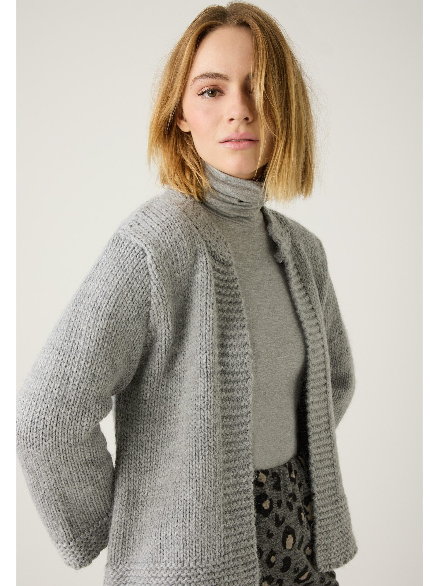 MORE&MORE Strickjacke 3/4-Arm-Cardigan mit Wollanteil günstig online kaufen