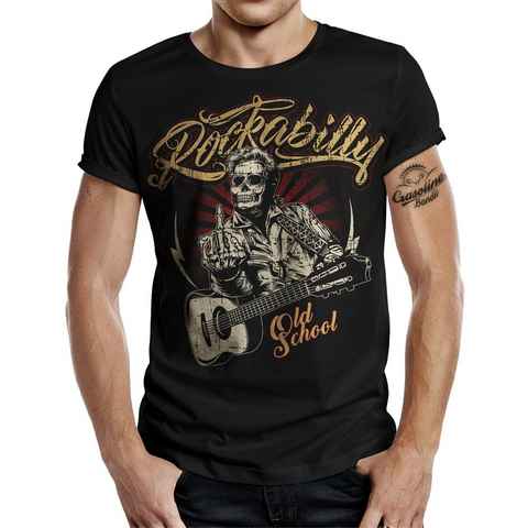 GASOLINE BANDIT® T-Shirt im Rockabilly Rock'n Roll Style: Old Shool Good Times