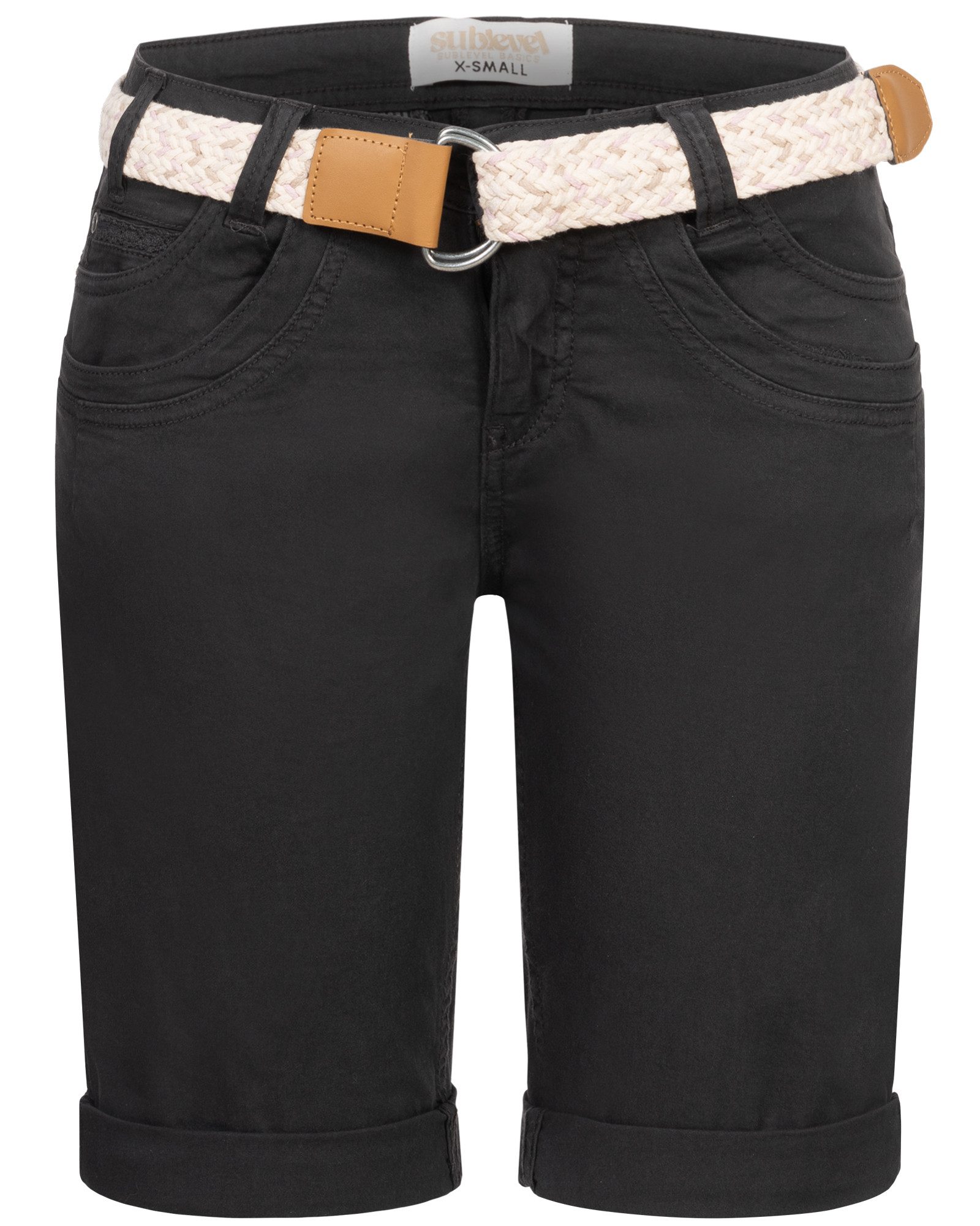 SUBLEVEL Bermudas Damen Short Bermuda kurze Hose Sommer Chino Short Stoff H günstig online kaufen