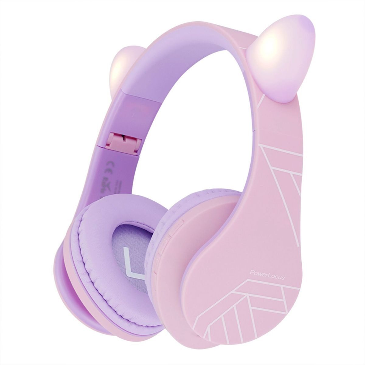 PowerLocus P2 Kids Kinder- Kopfhörer lila/pink mit Ohren On-Ear-Kopfhörer