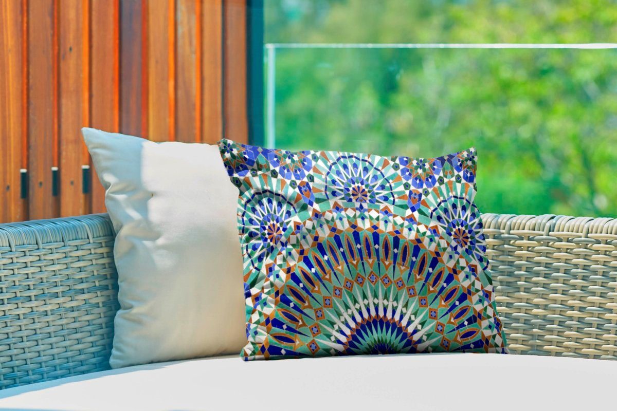 MuchoWow Dekokissen Eine marokkanische Polyester, Mosaikwand Kissenhülle Dekokissenbezug, verschiedenen Formen, mit Outdoor-Dekorationskissen