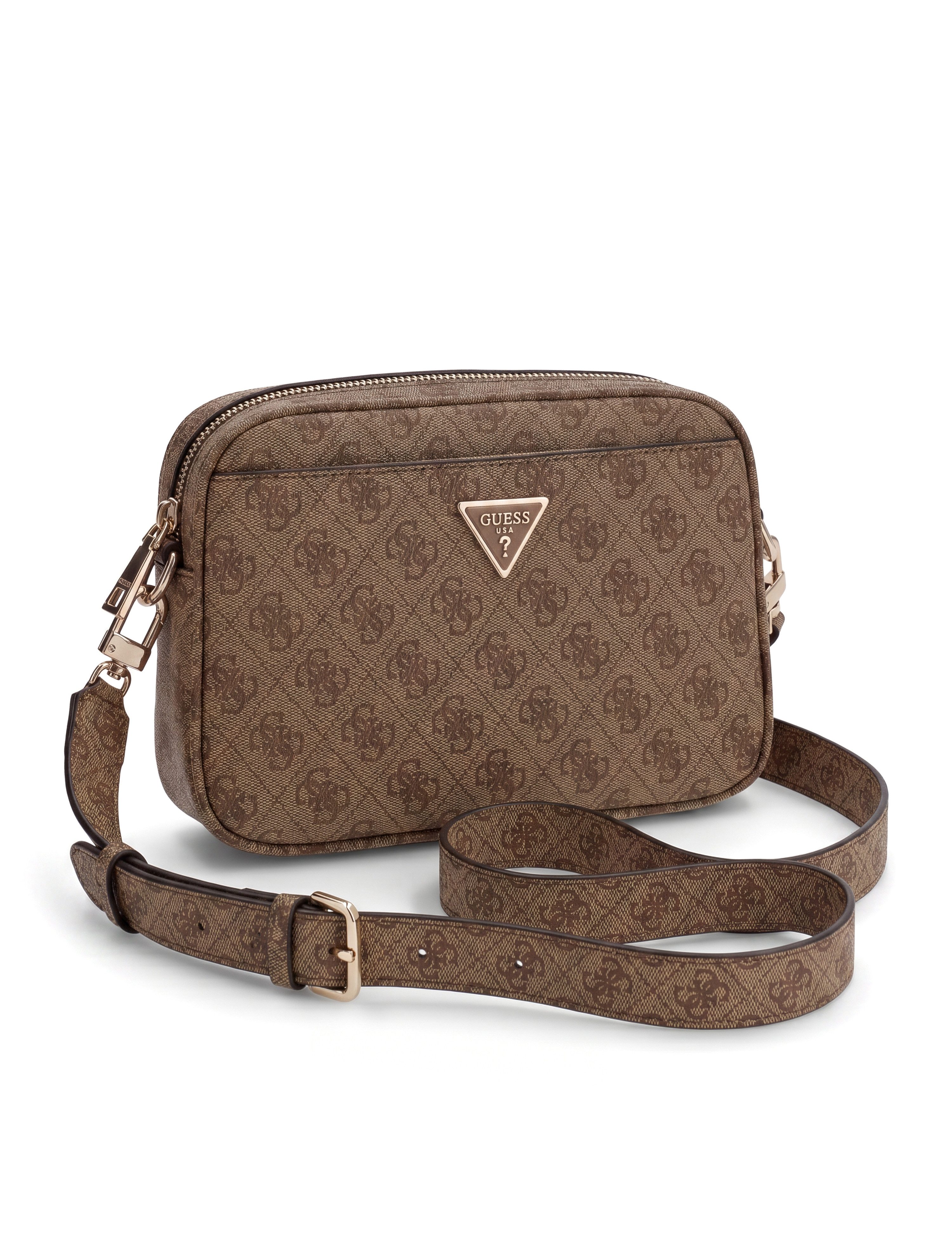 Guess Umhängetasche MERIDIAN II CAMERA BAG, Damen Umhängetasche, Schultertasche mit Logoprint