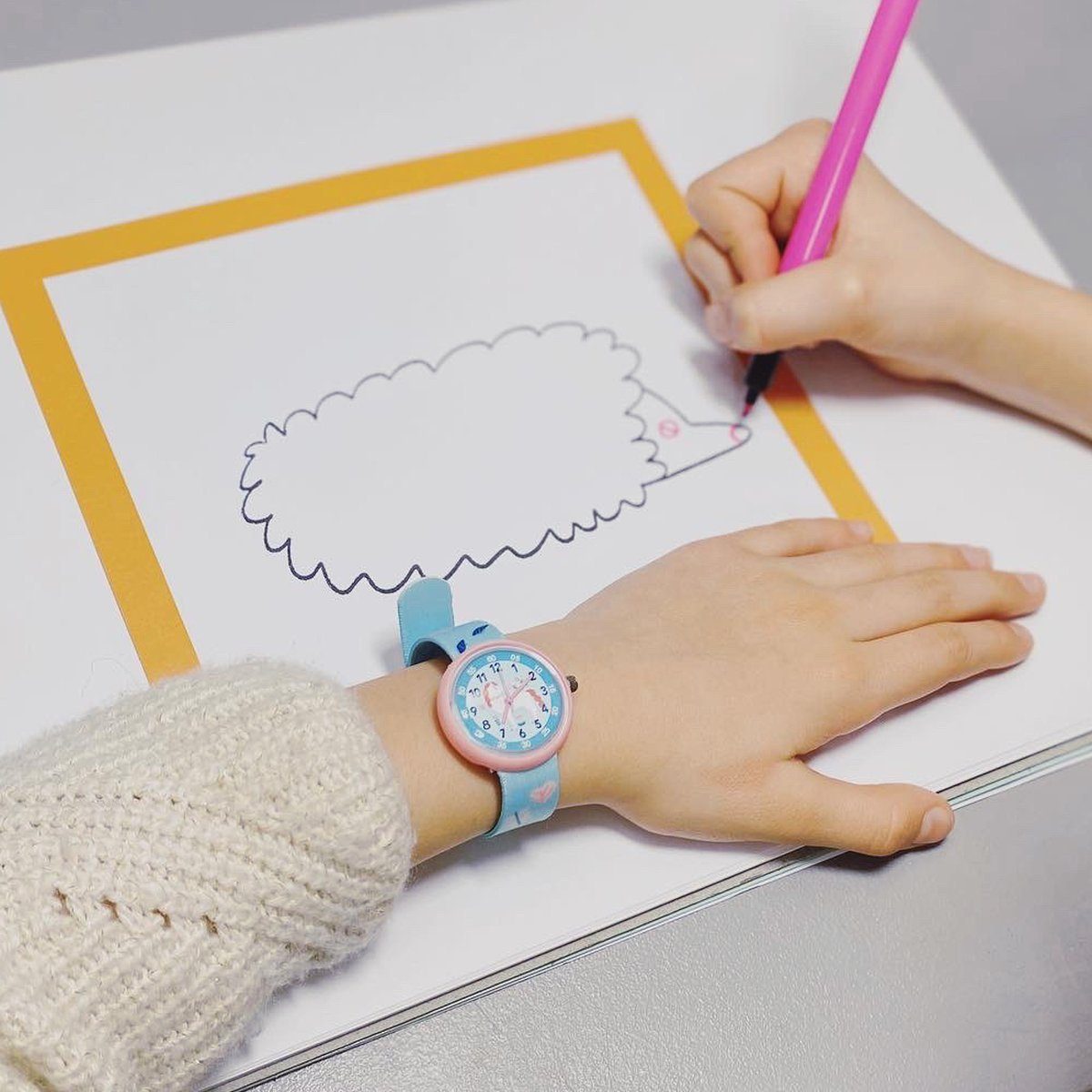 Pferde Armbanduhr buntem Quarzuhr DJECO Design in Kinder