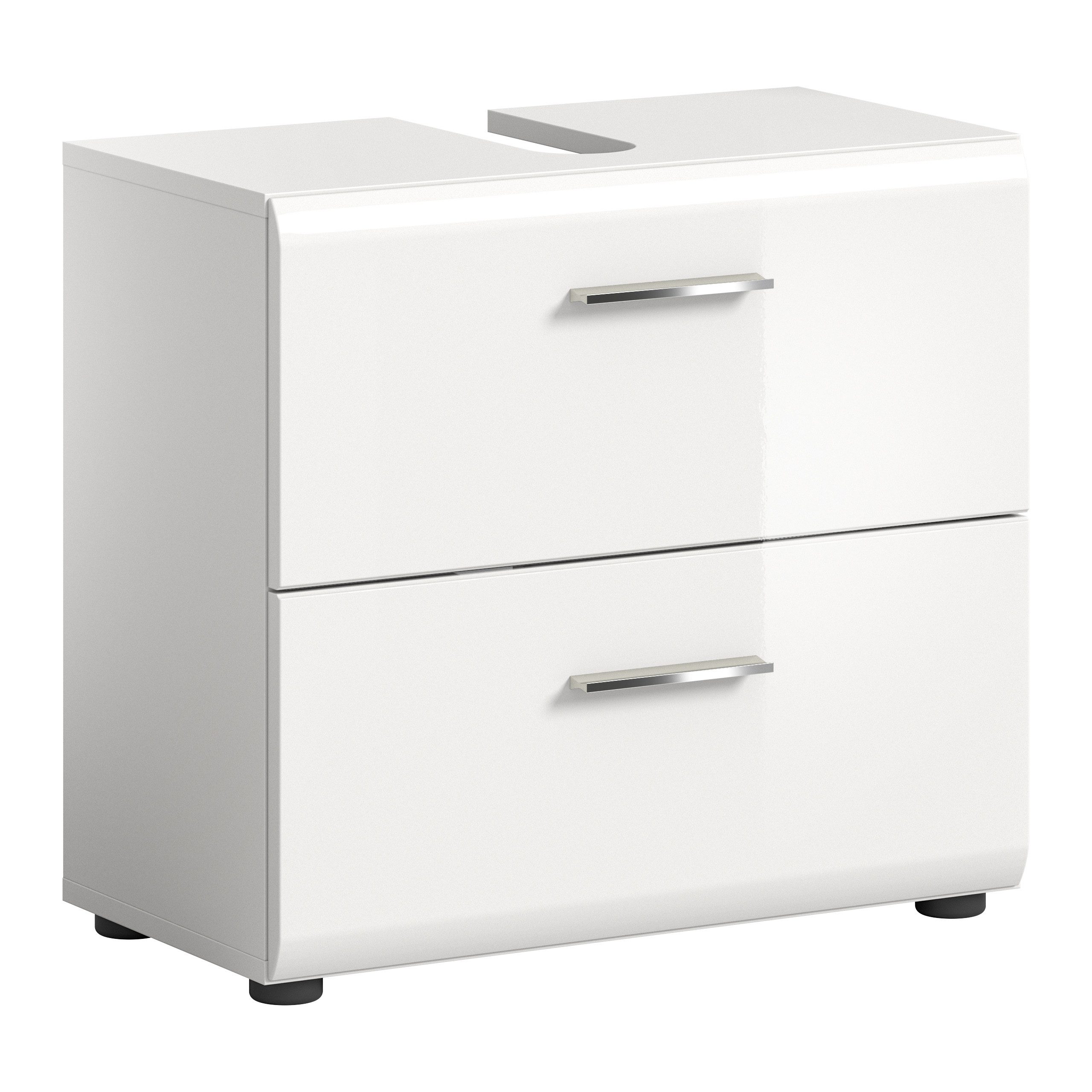 xonox.home Waschbeckenunterschrank Weiß Hochglanz Melamin Modern 60x54x32 c günstig online kaufen