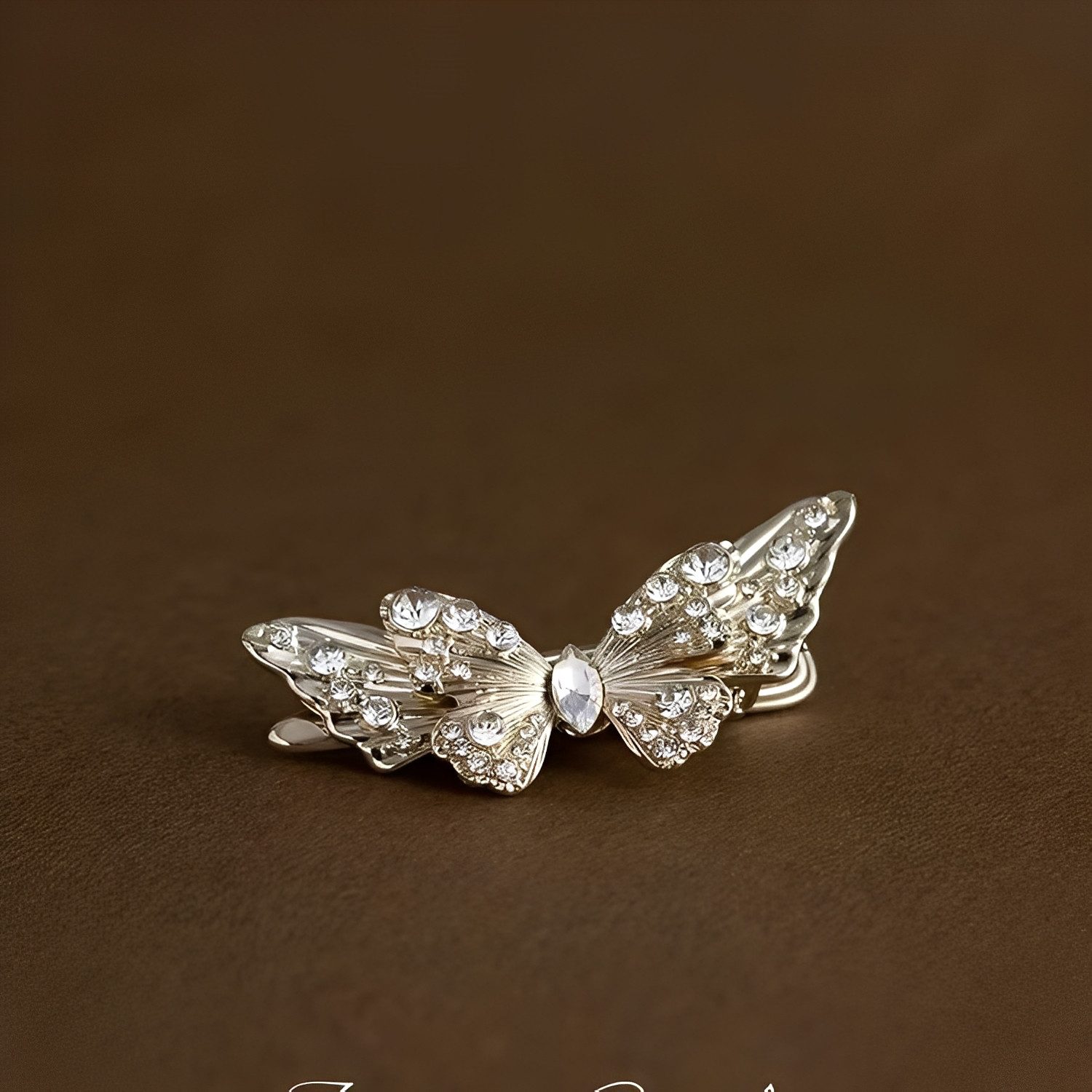 The Beauty House Haarspange Elegante Haarklammer Schmetterling Damen, Silber Glitzer Haarclip Styling Accessoire