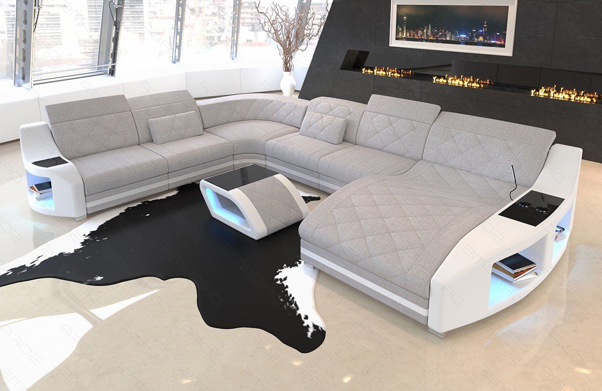 Sofa Dreams Sofa Sofa Designersofa Polsterstoff Swing XXL H Strukturstoff Stoffsofa, Couch wahlweise mit Bettfunktion