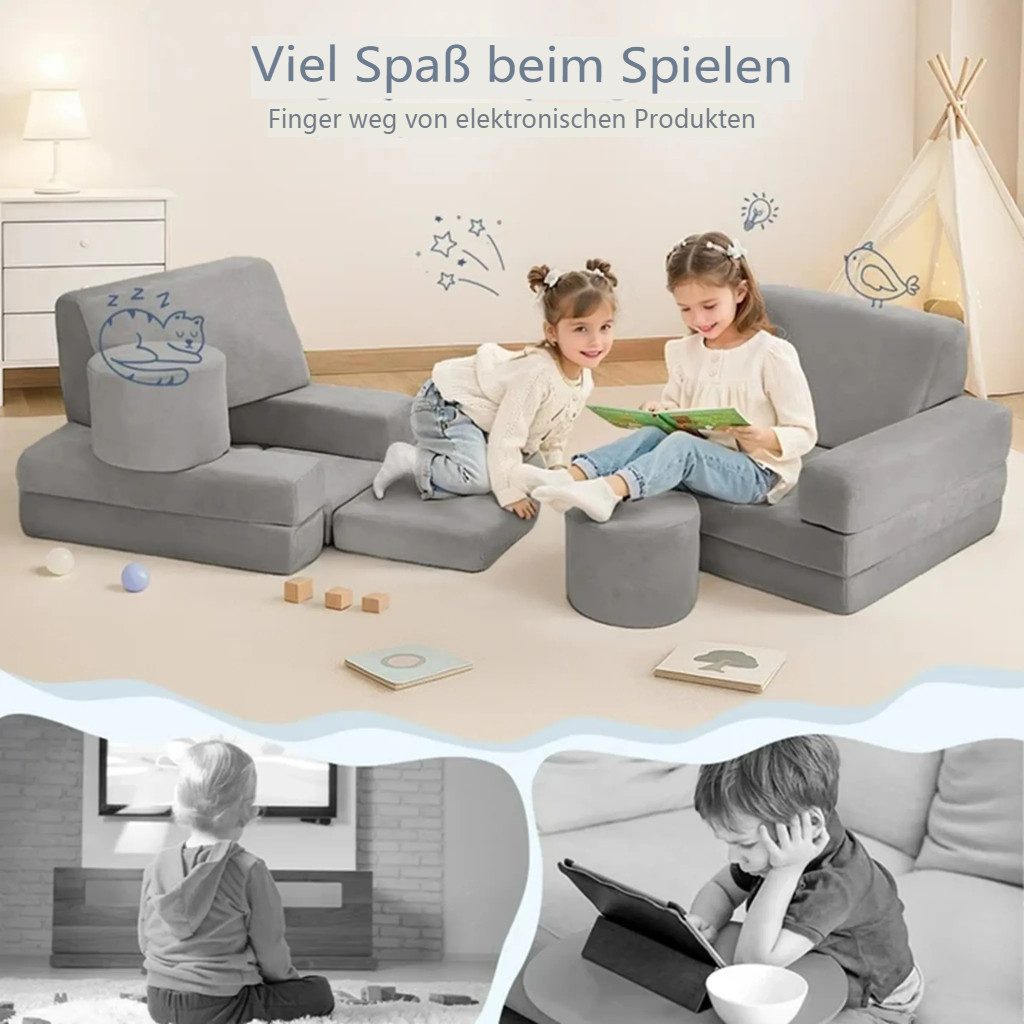 CAVEEN Kindersofa, 14tlg. Multifunktional Spieltisch Puzzle günstig online kaufen