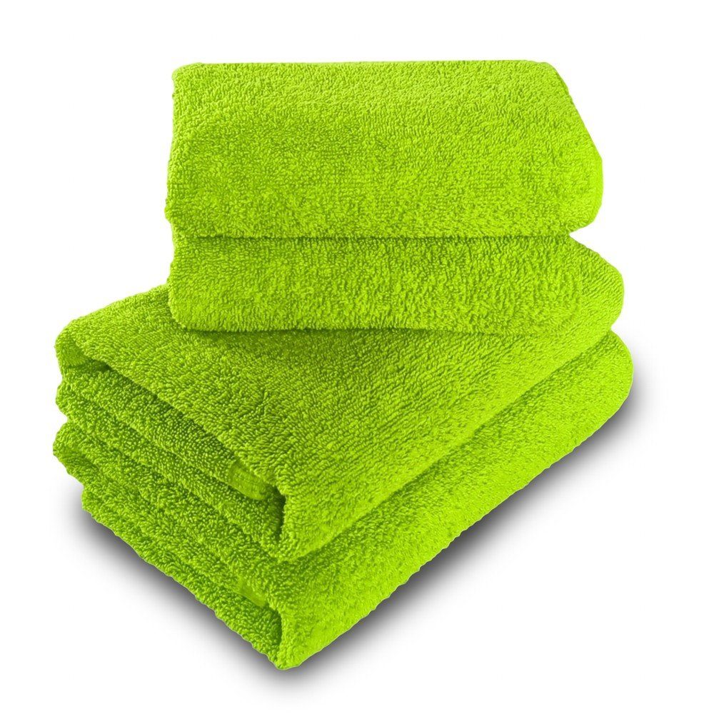 MatratzenL.A.B® Handtuch Set 400 g/m² Blauer Schwan®, 100% Baumwolle (2x Handtuch 50x100 cm und 2x Duschtuch 70x140 cm, 4-St), Frottee, mit Aufhänger, 20 Farben, einzeln verpackt