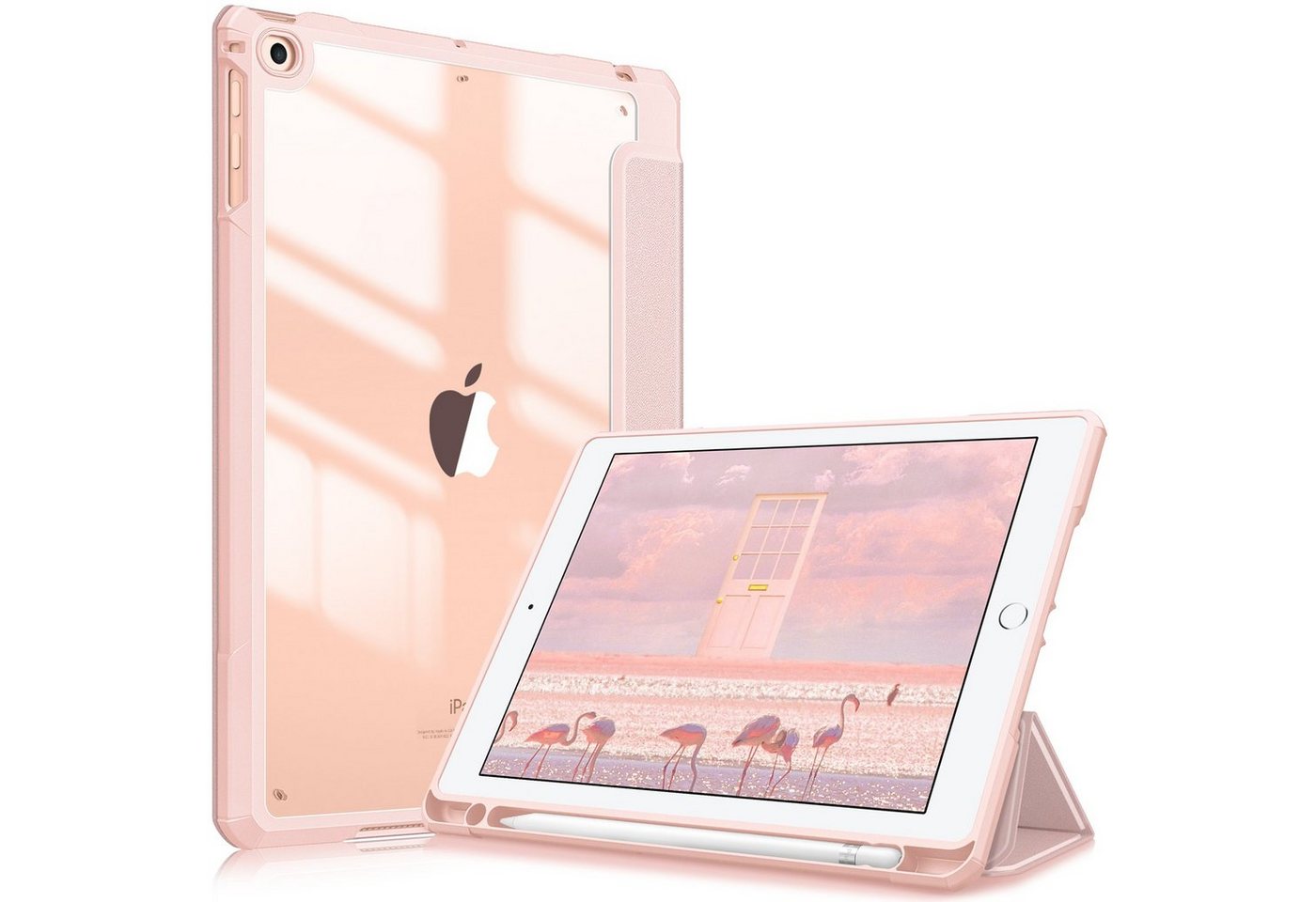 Fintie Tablet-Hülle für iPad 6. Gen 2018/ iPad 5. Gen 2017/ iPad Air 2/ iPad Air 9.7", Hülle mit Stifthalter und transparenter Hartschale auf der Rückseite