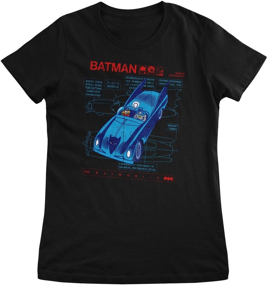 Batman T-Shirt Retro Batmobile Girly Tee