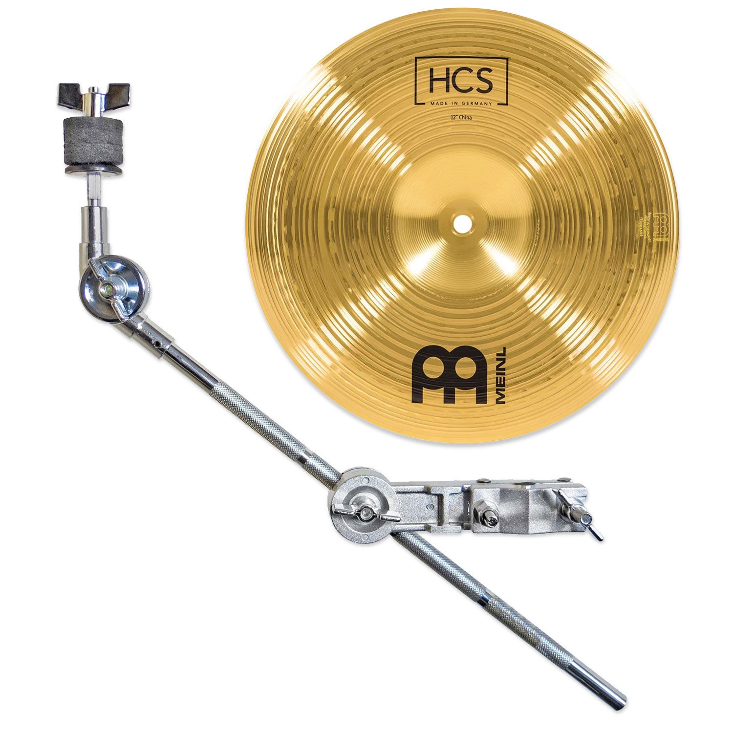 Meinl Cymbals Becken Meinl Becken HCS12CH China 12 Zoll mit Beckenarm, 1-St., Becken, Vorteils-Set mit Beckenarm
