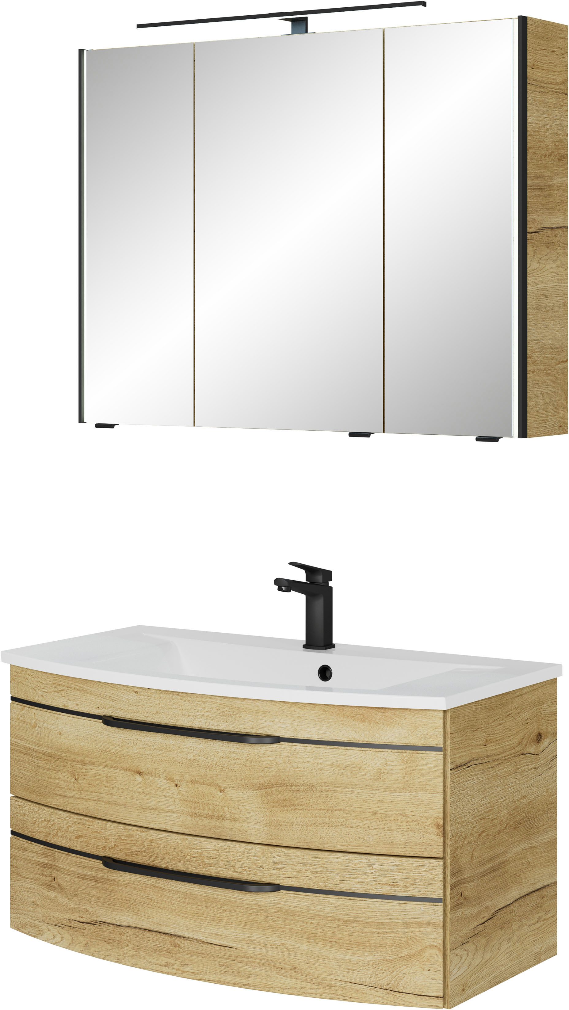Saphir Badmöbel-Set Serie 7045 2-teilig Mineralmarmor-Waschtisch günstig online kaufen