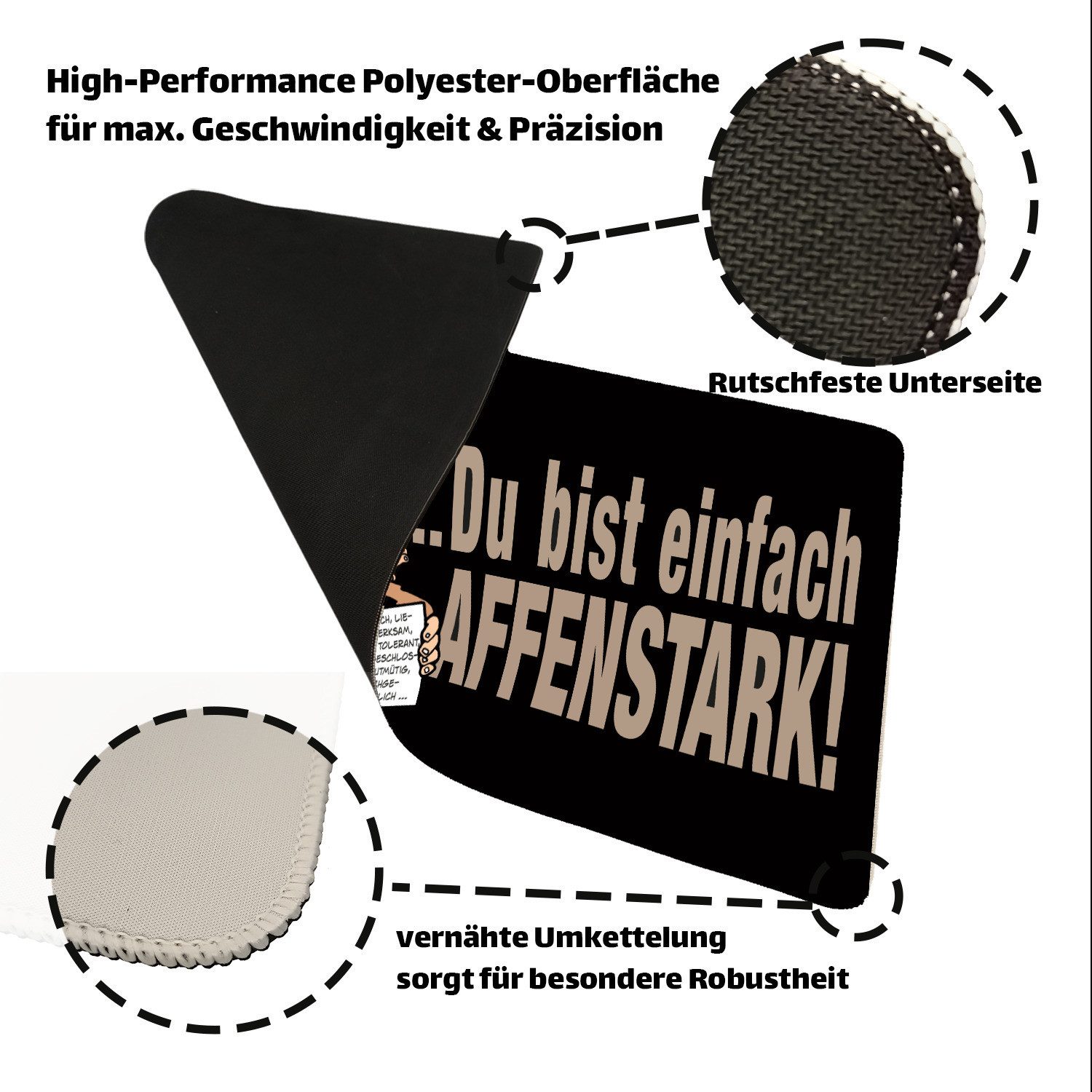 Thumbnail - speecheese Schreibtischunterlage Du bist einfach affenstark! Schreibtischunterlage 69x31cm XXL Mauspad