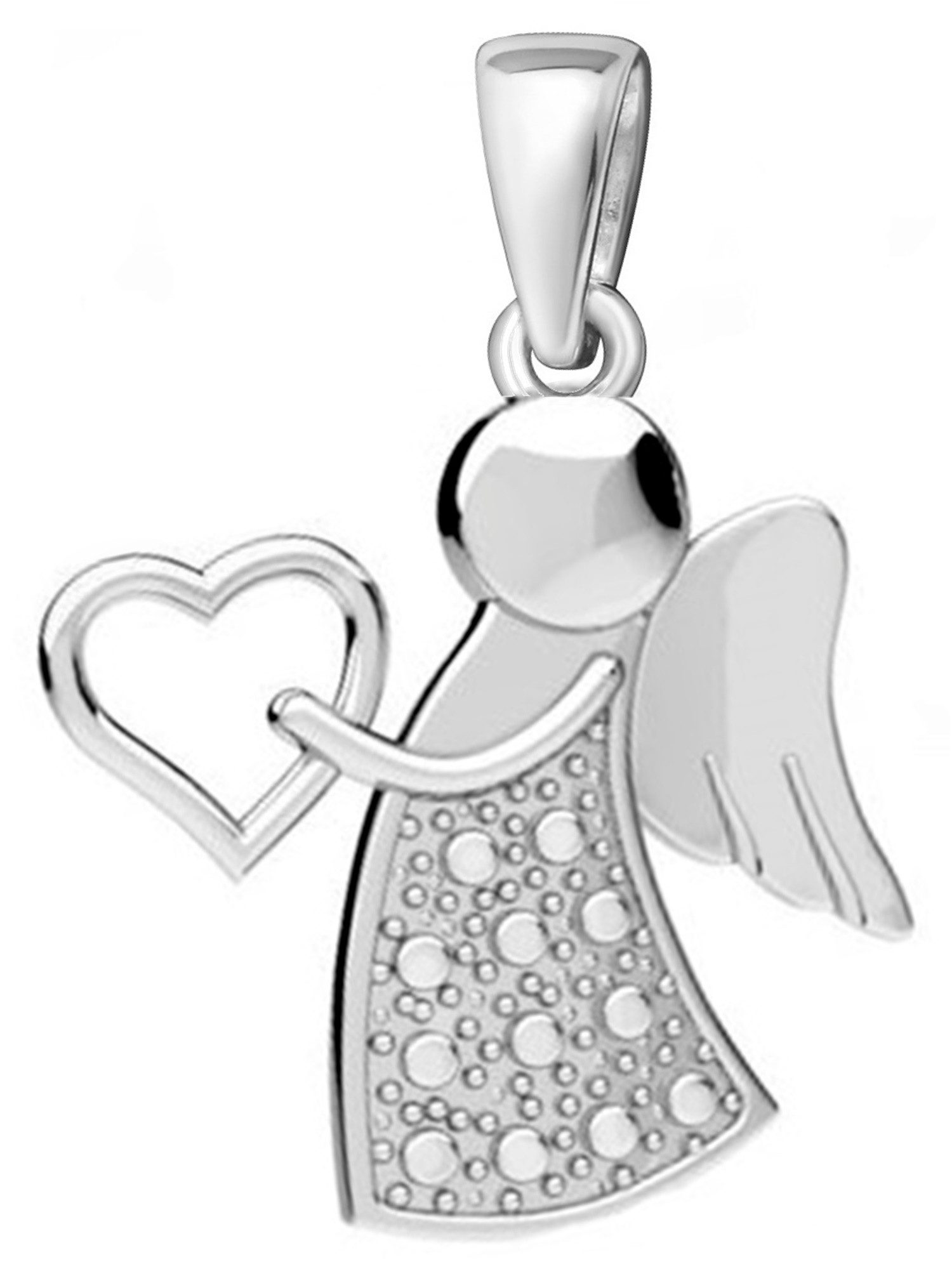 Goldene Hufeisen Engelanhänger Engel Anhänger für Halskette aus 925 Sterling Silber Kettenanhänger (1 Stück, inkl. Etui)