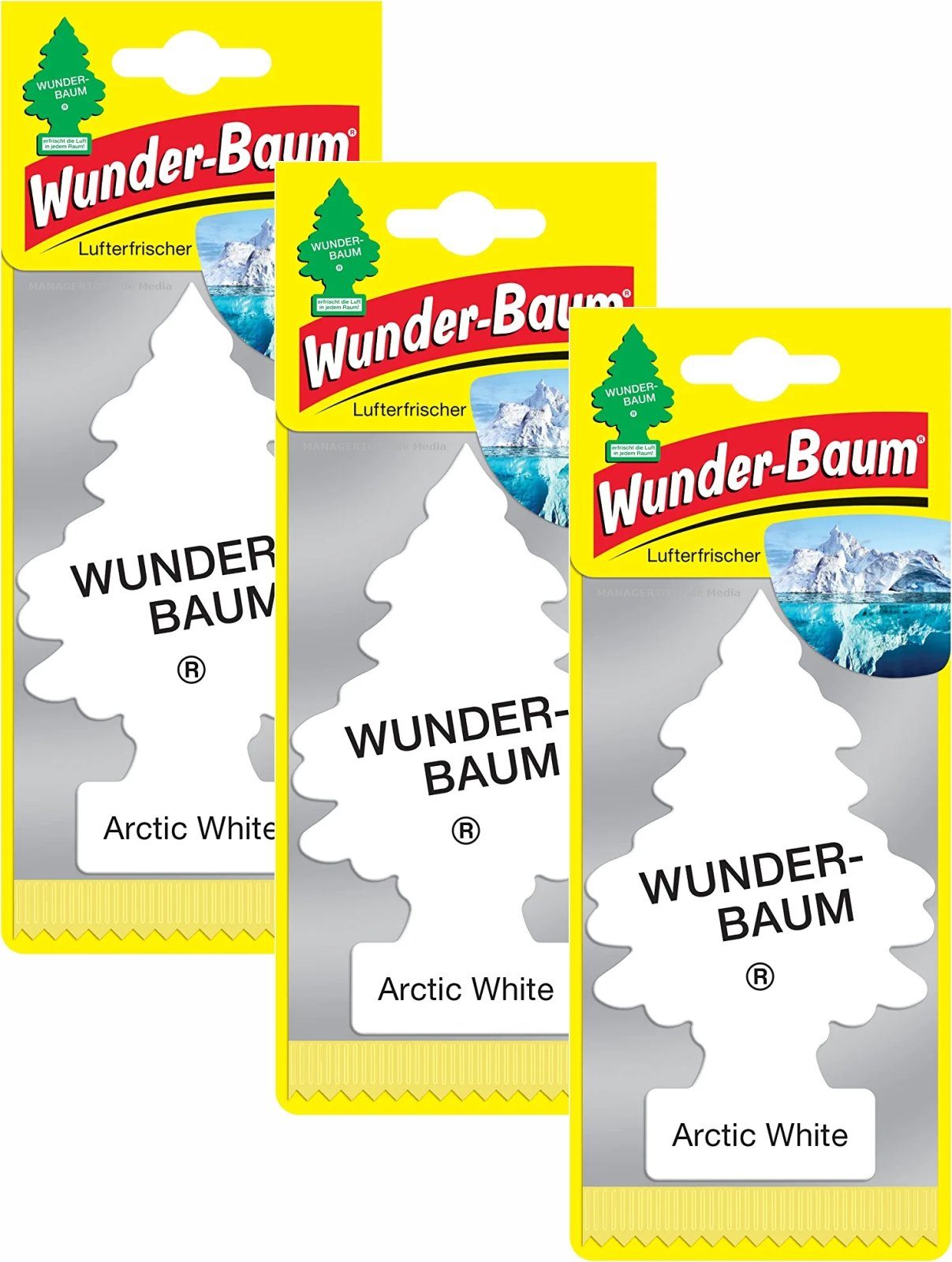 Luftreiniger 3er Duftbäumchen Arctic White Wunderbaum 3 Set Lufterfrischer