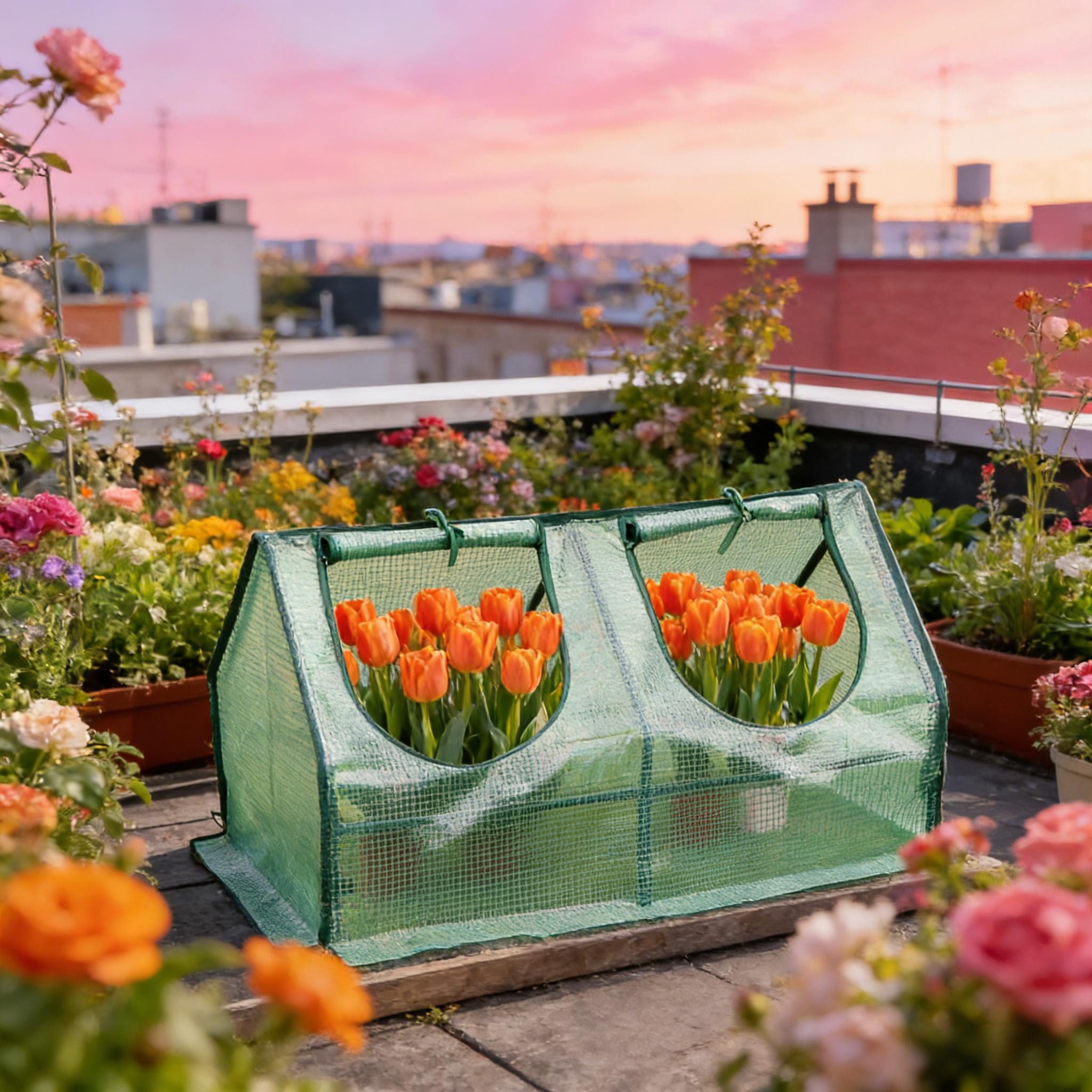 FELIXLEO Gewächshaus Balkon Gewächshaus Kleines Gewächshaus im Freien Mini Gewächshaus