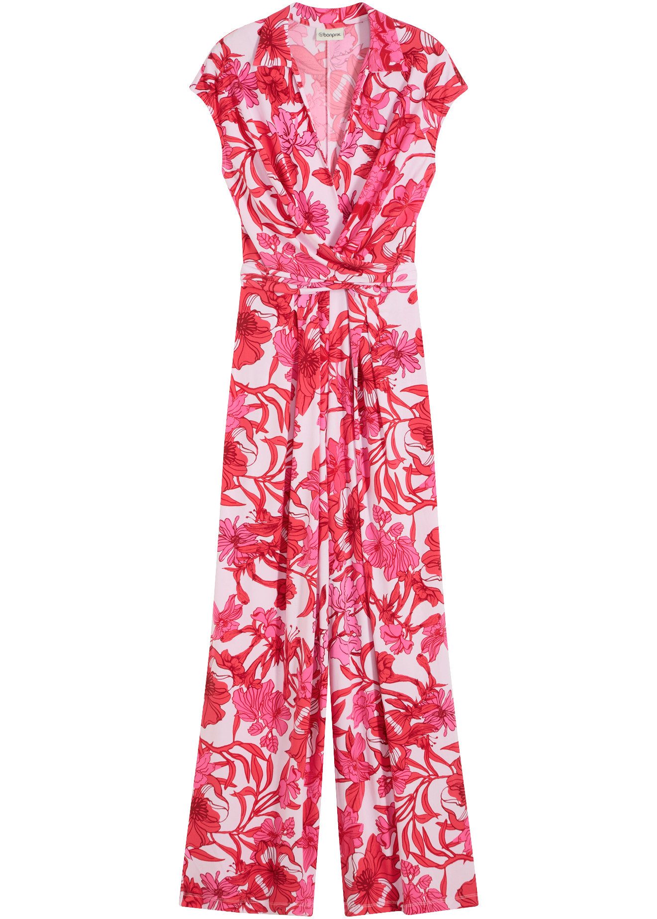 bonprix Jumpsuit floral bedruckt, weites Bein, mit Drapierung in der Taille, ärmellos – Bild 5 von 5