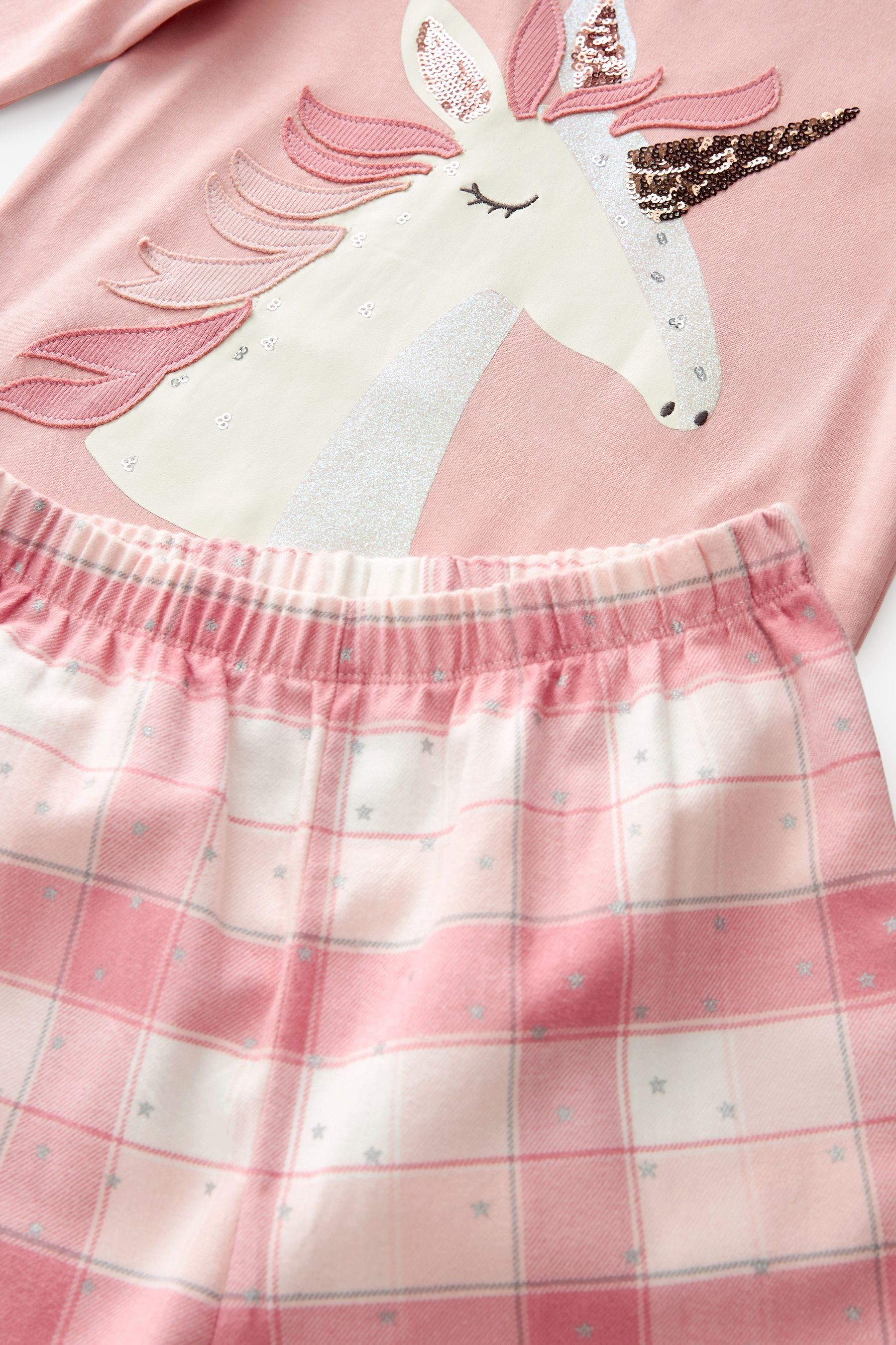 Pyjama Webkaros Pink Next Unicorn mit (2 Pyjama tlg)