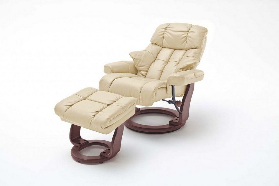 MCA furniture Relaxsessel Calgary (Fernsehsessel XXL 360° drehbar,  Schlaffunktion, inklusive Hocker), Lederbezug, bis 180 Kg